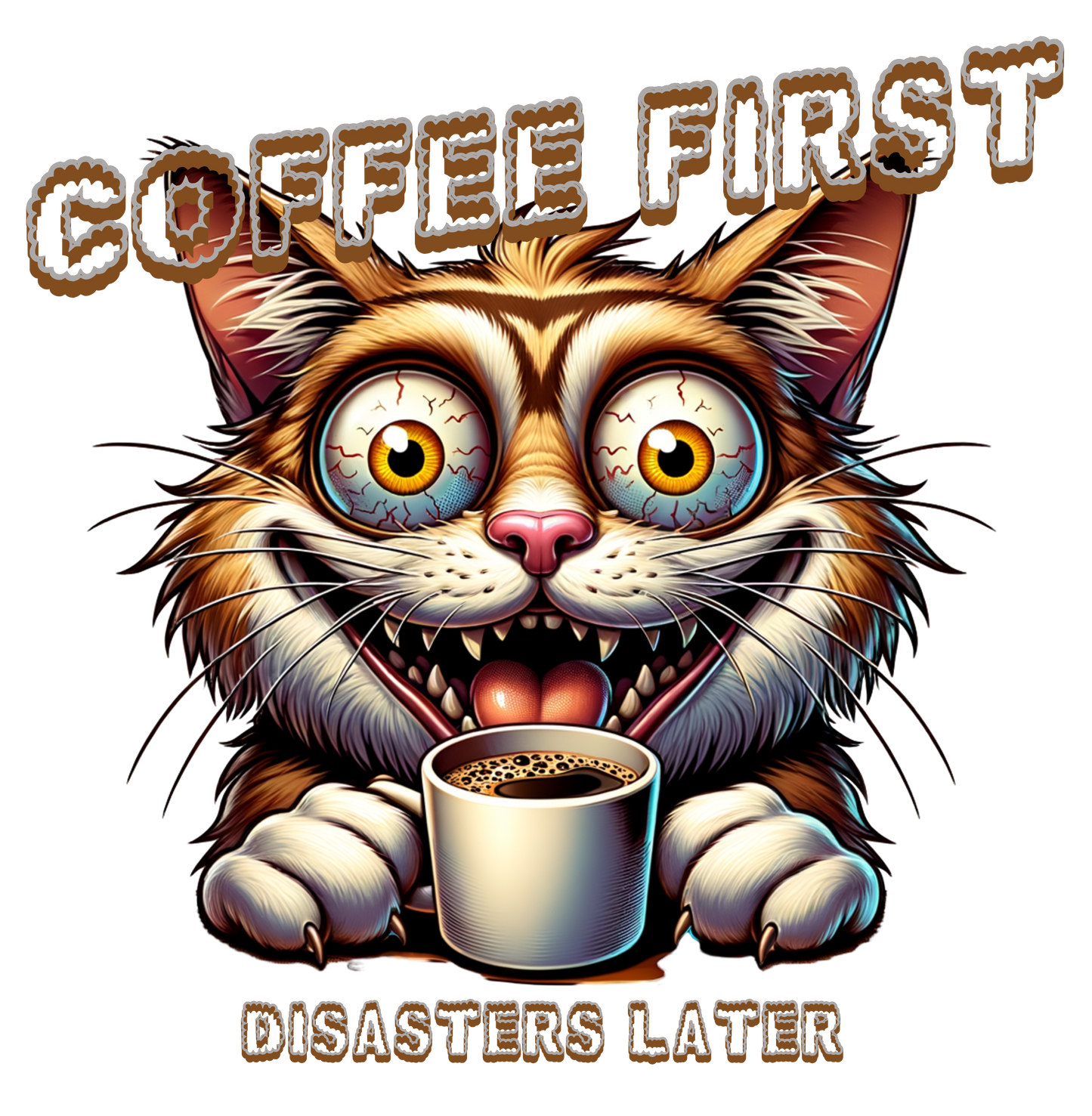 Weiße, glänzende Tasse - Coffee first