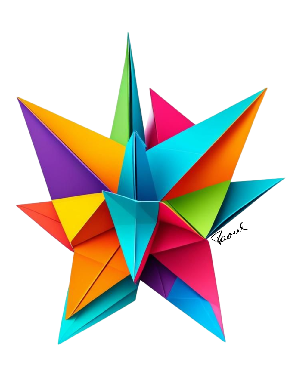 DryBlend® T-Shirt - Origami Ein bunter Stern