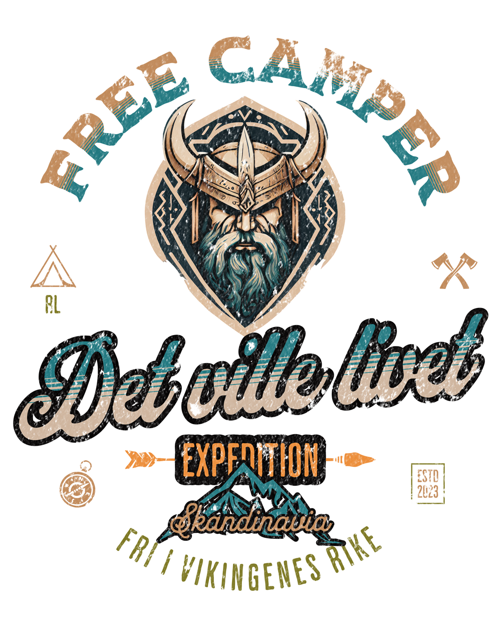 Weiße, glänzende Tasse - Free Camper