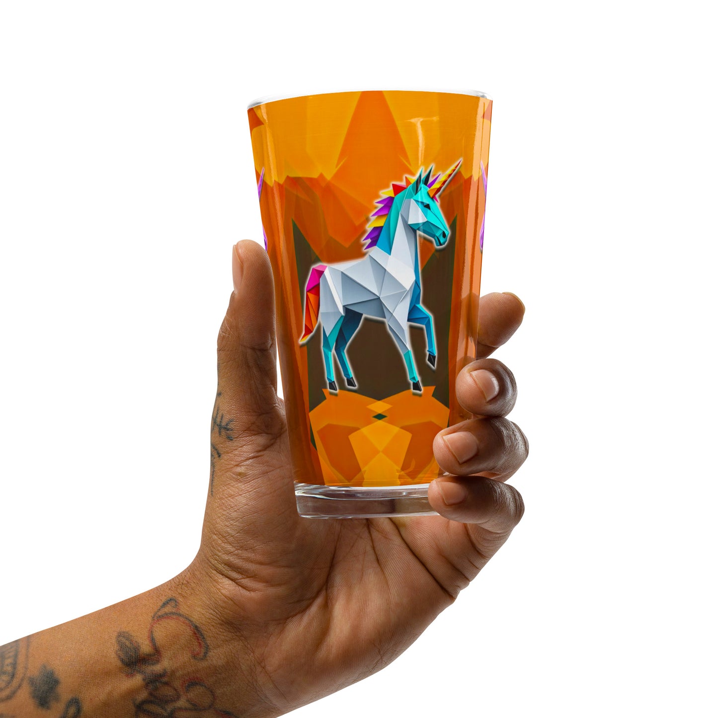 Pint-Glas - Origami-Einhorn