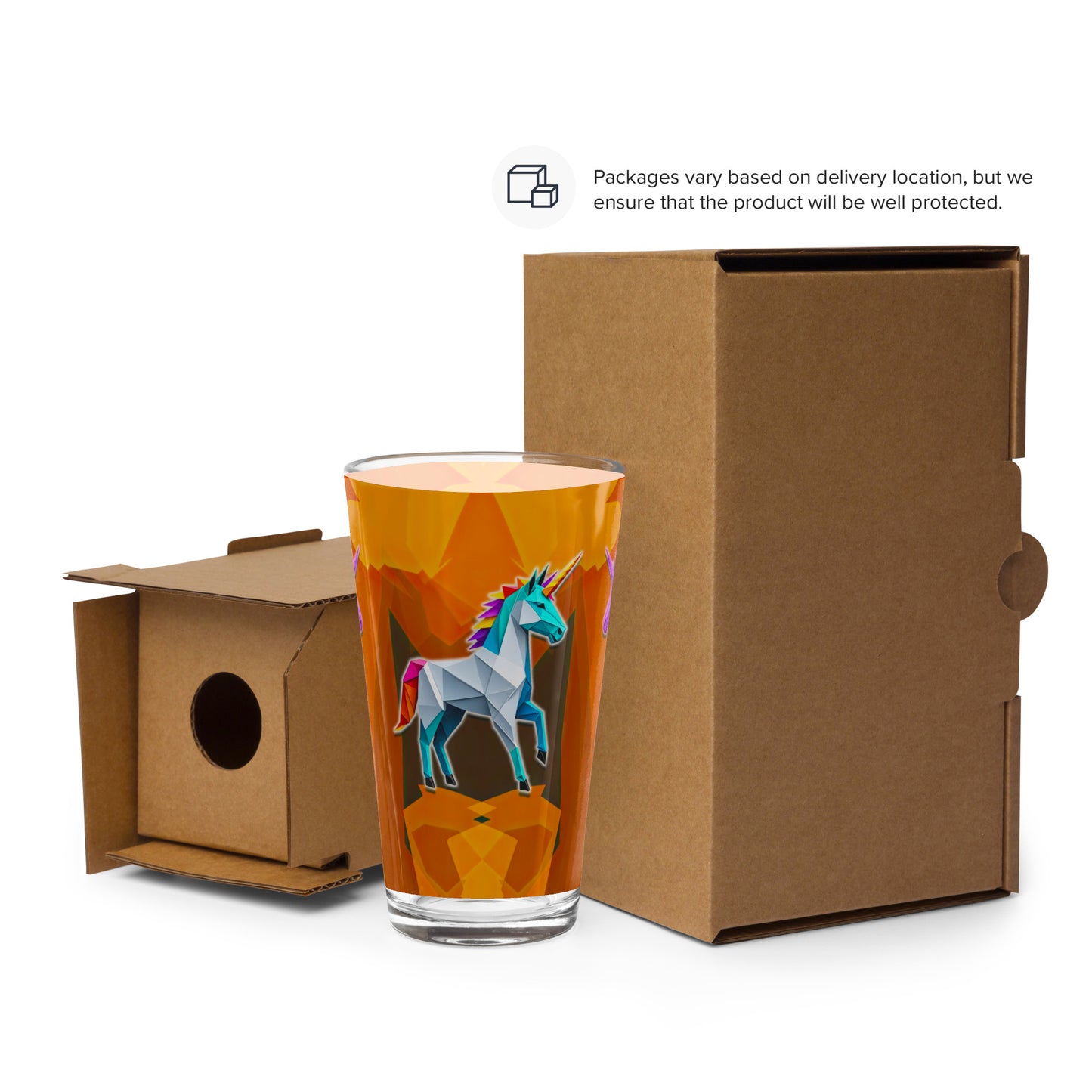 Pint-Glas - Origami-Einhorn