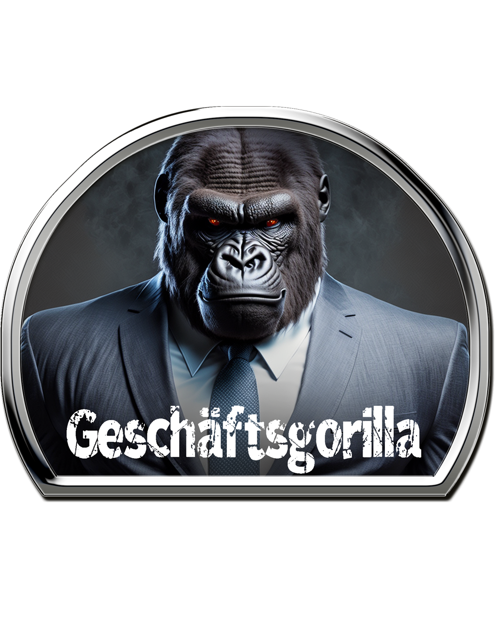 Weiße, glänzende Tasse - Geschäftsgorilla