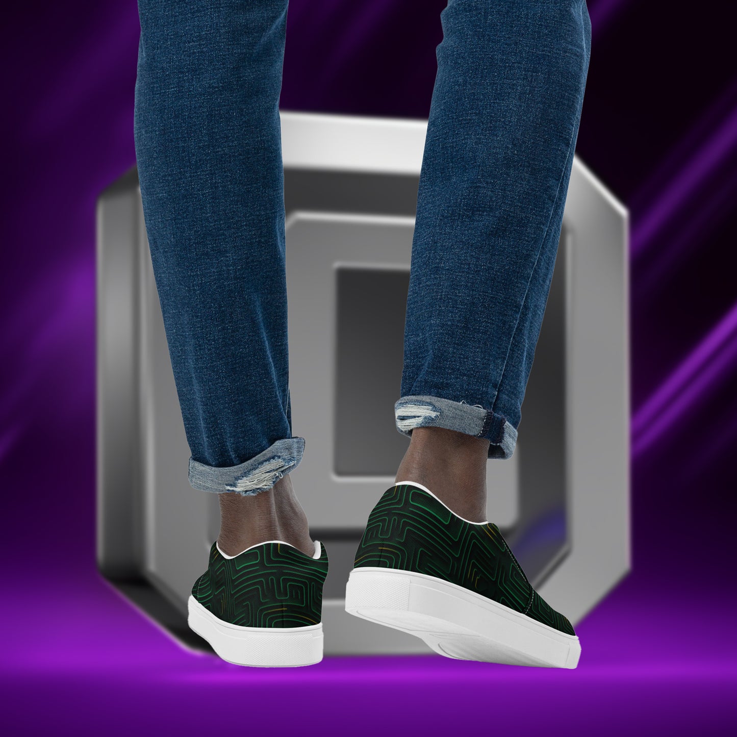 Herren-Canvas-Slipper - Green Cyber