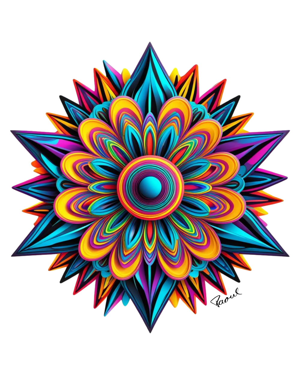 Damen Bio-T-Shirt mit Rippkragen - Kaleidoskop