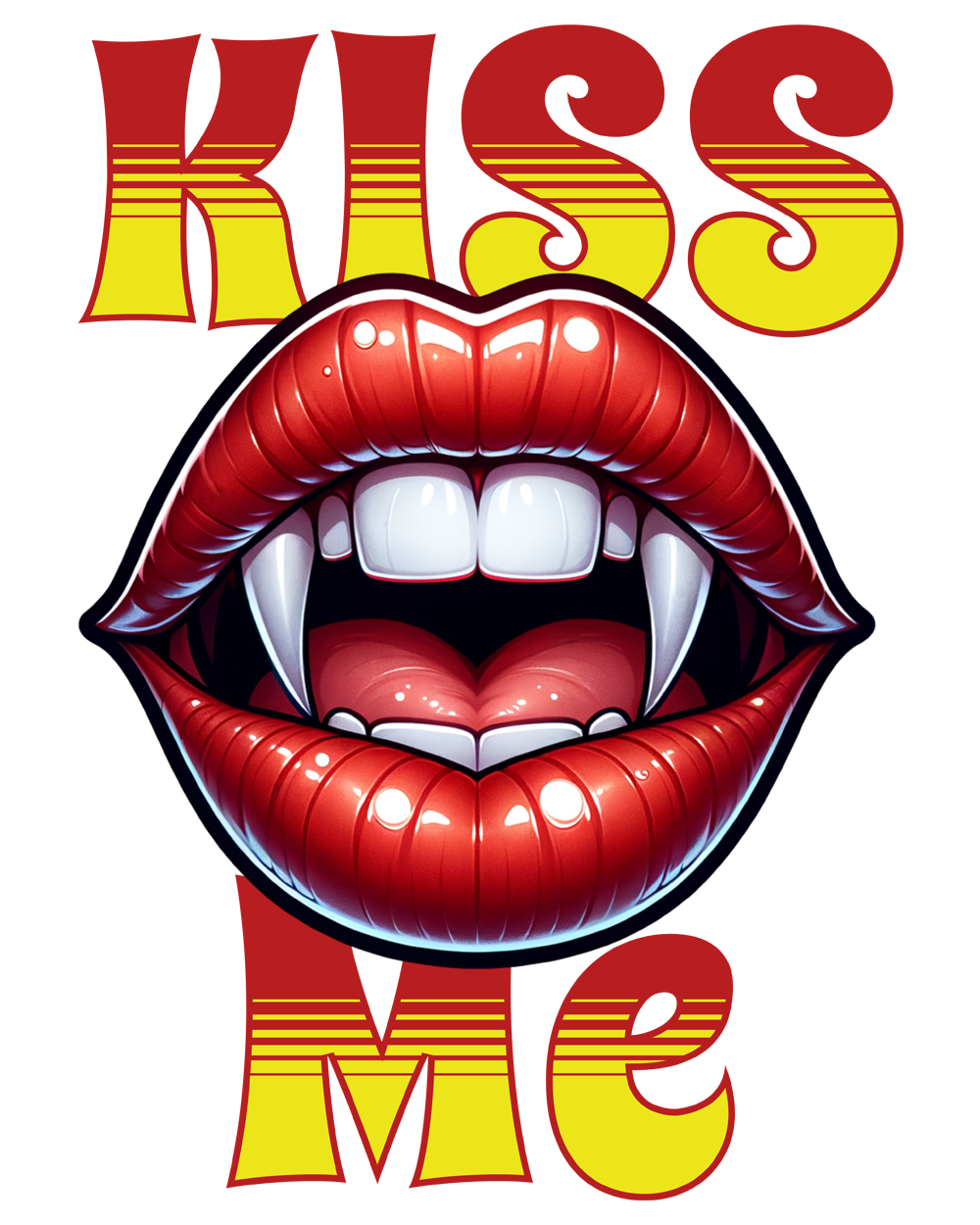 Schwarze glänzende Tasse - Kiss Me-schwarz