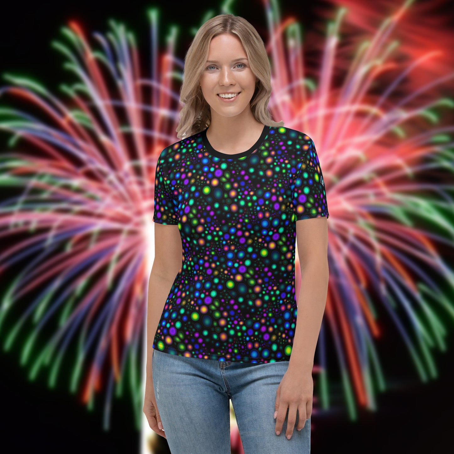 AllOver-Damen-T-Shirt - Leuchtpunkte