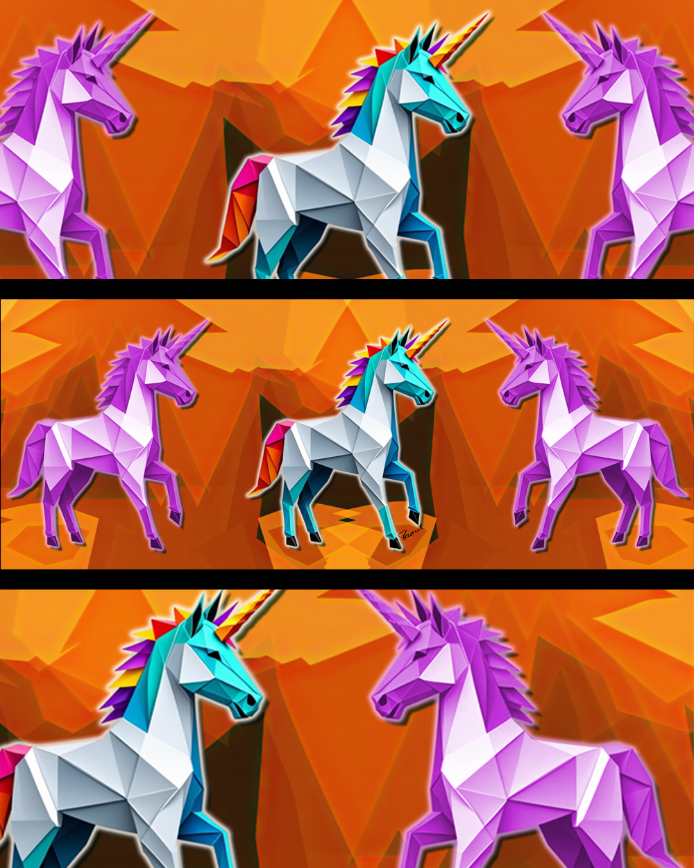 Edelstahlbecher - Origami-Einhorn