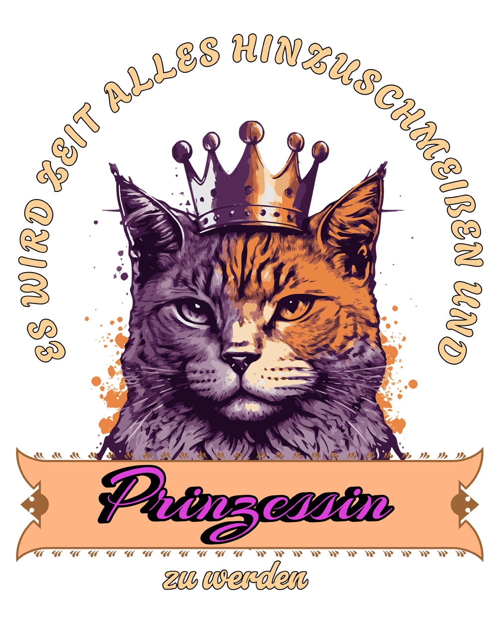 Weiße, glänzende Tasse - Prinzessin