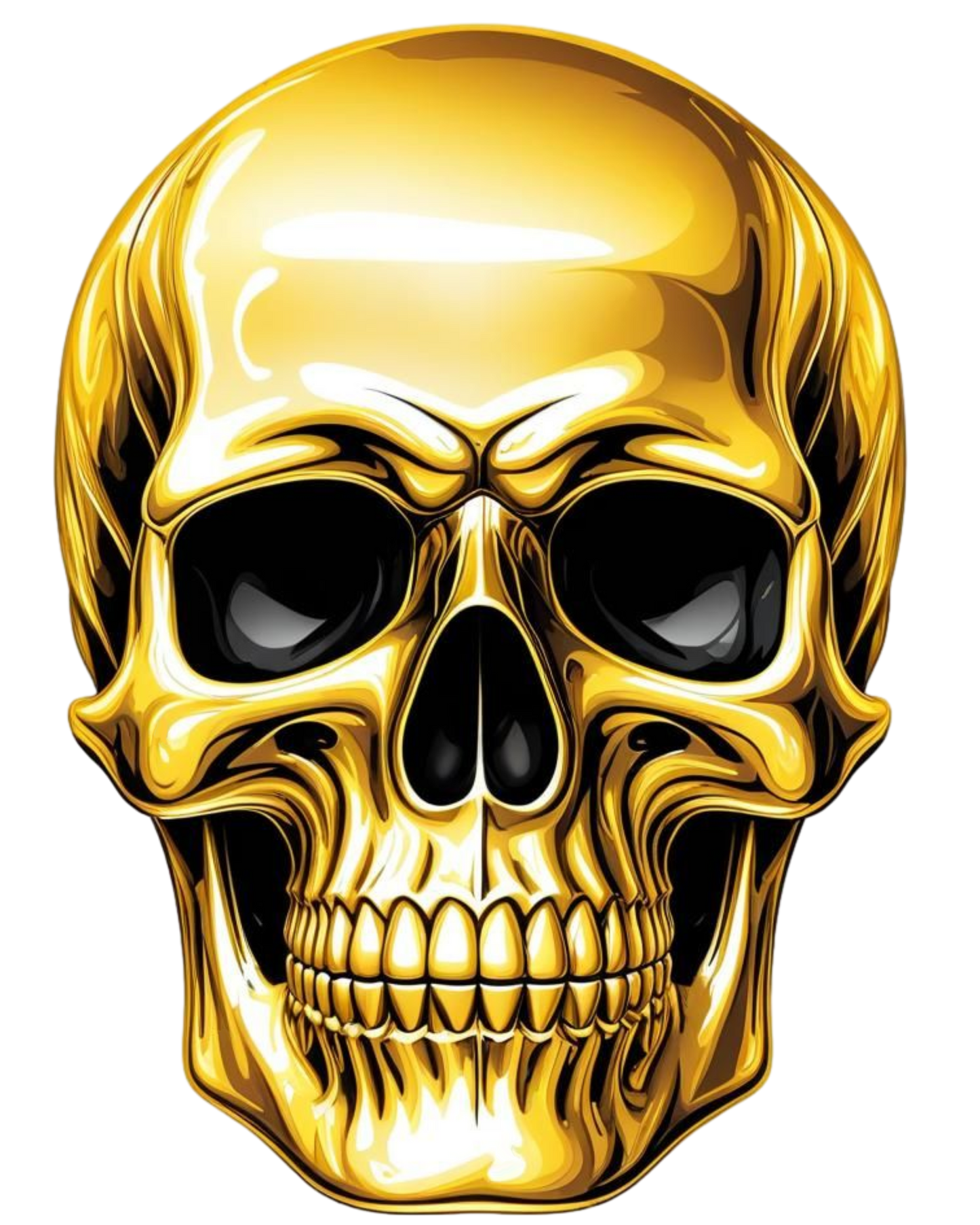 Crop-Hoodie - golden Skull