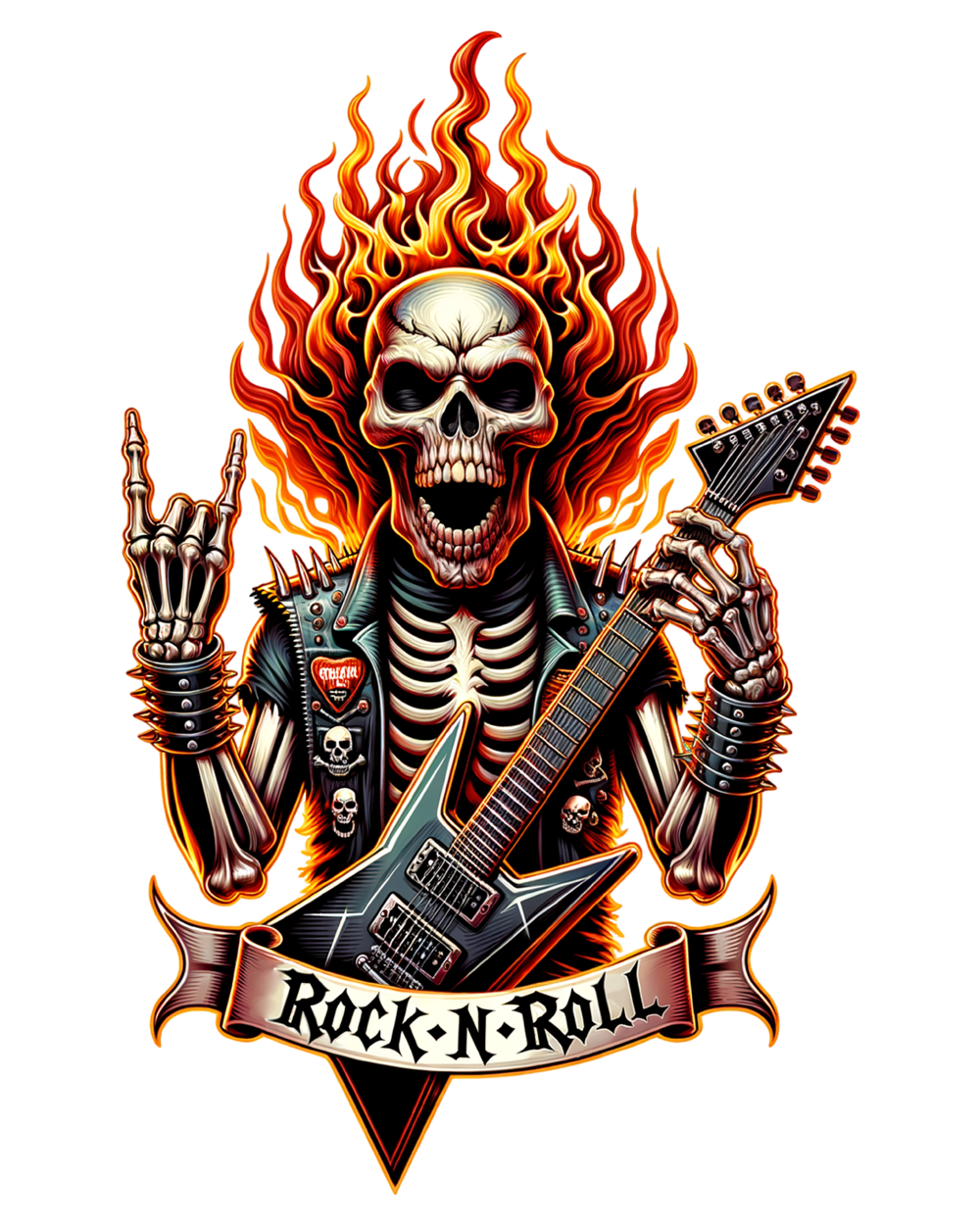 Herren-Kapuzenpullover - Rock n Roll Fire