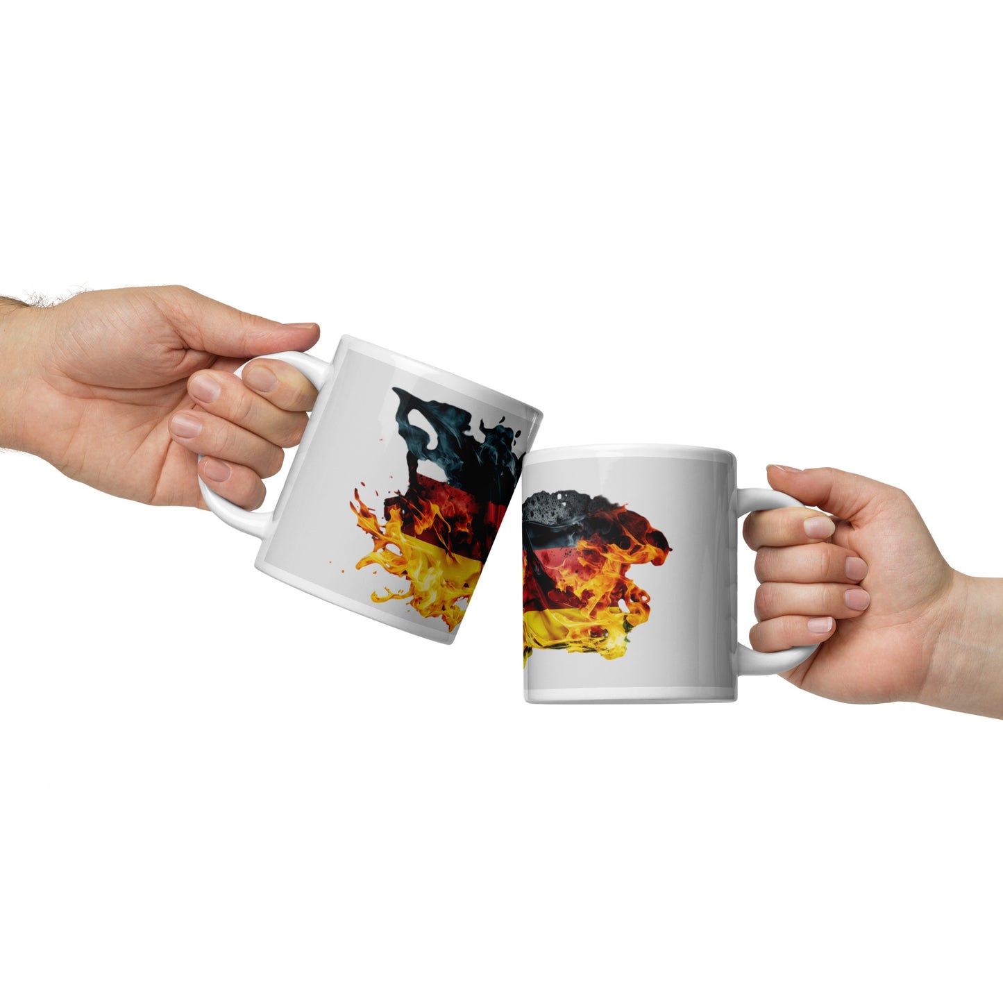 Weiße, glänzende Tasse - Deutsche Flagge