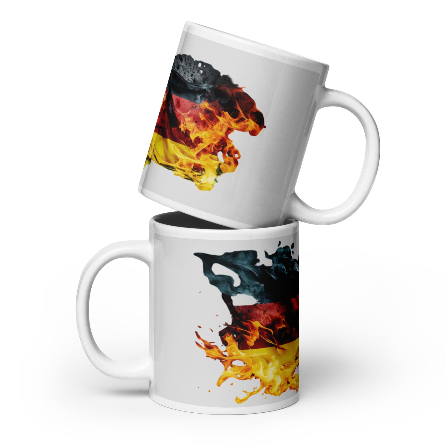 Weiße, glänzende Tasse - Deutsche Flagge
