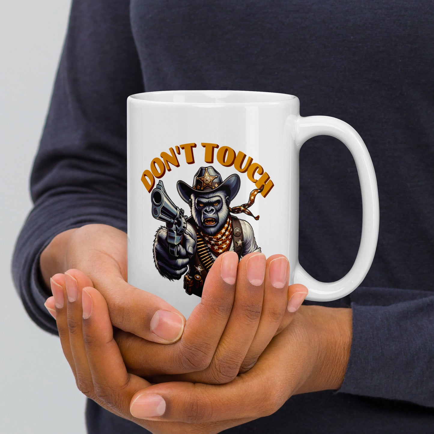 Weiße, glänzende Tasse - Don't Touch