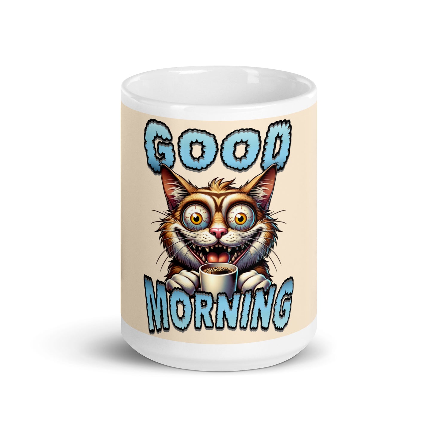 Weiße, glänzende Tasse - Good Morning Coffee