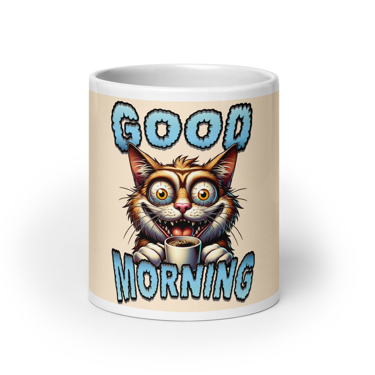 Weiße, glänzende Tasse - Good Morning Coffee
