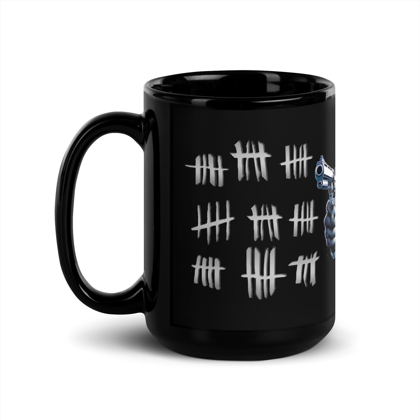 Schwarze glänzende Tasse - Wer ist der Nächste