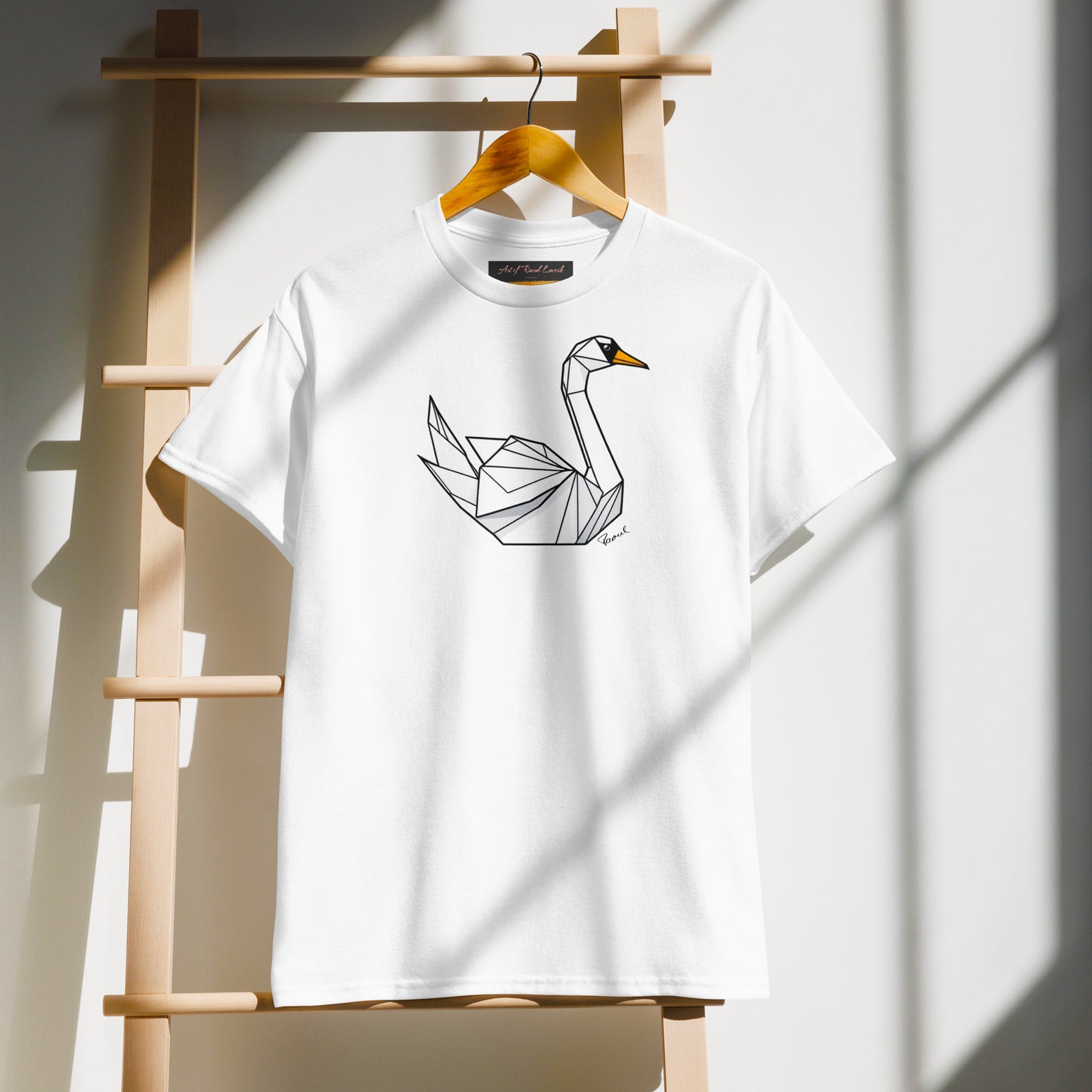DryBlend® T-Shirt - Origami der weiße Schwan