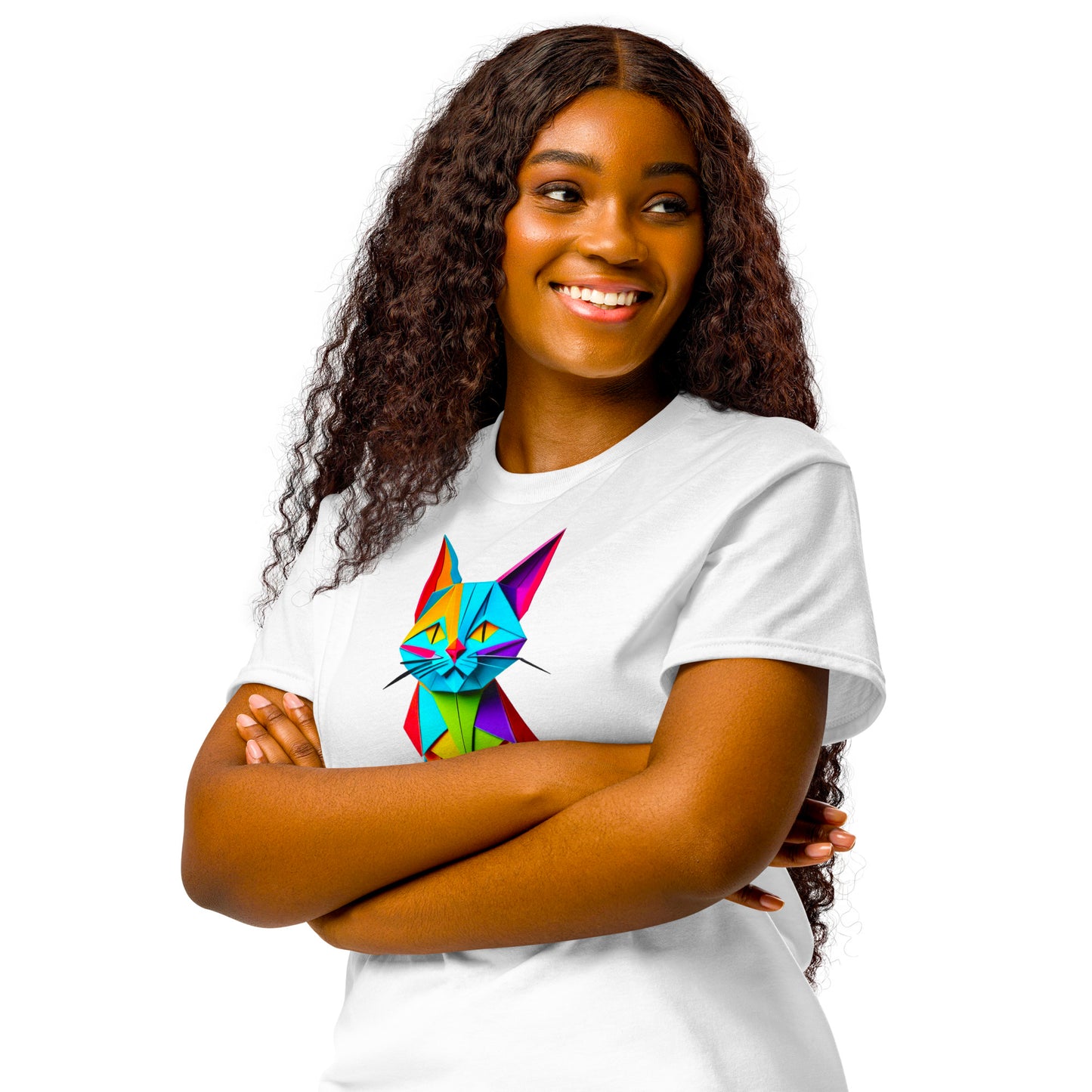 DryBlend® T-Shirt - Origami die bunte Katze