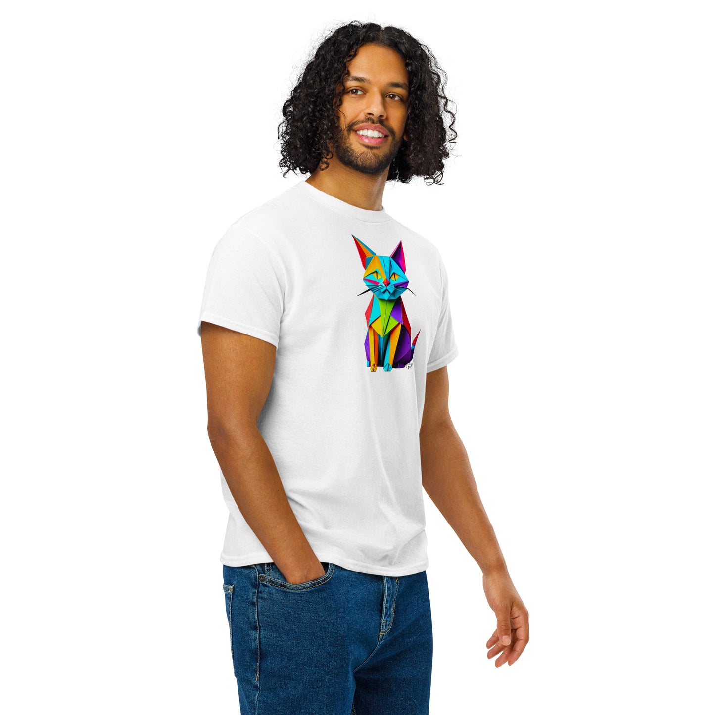 DryBlend® T-Shirt - Origami die bunte Katze