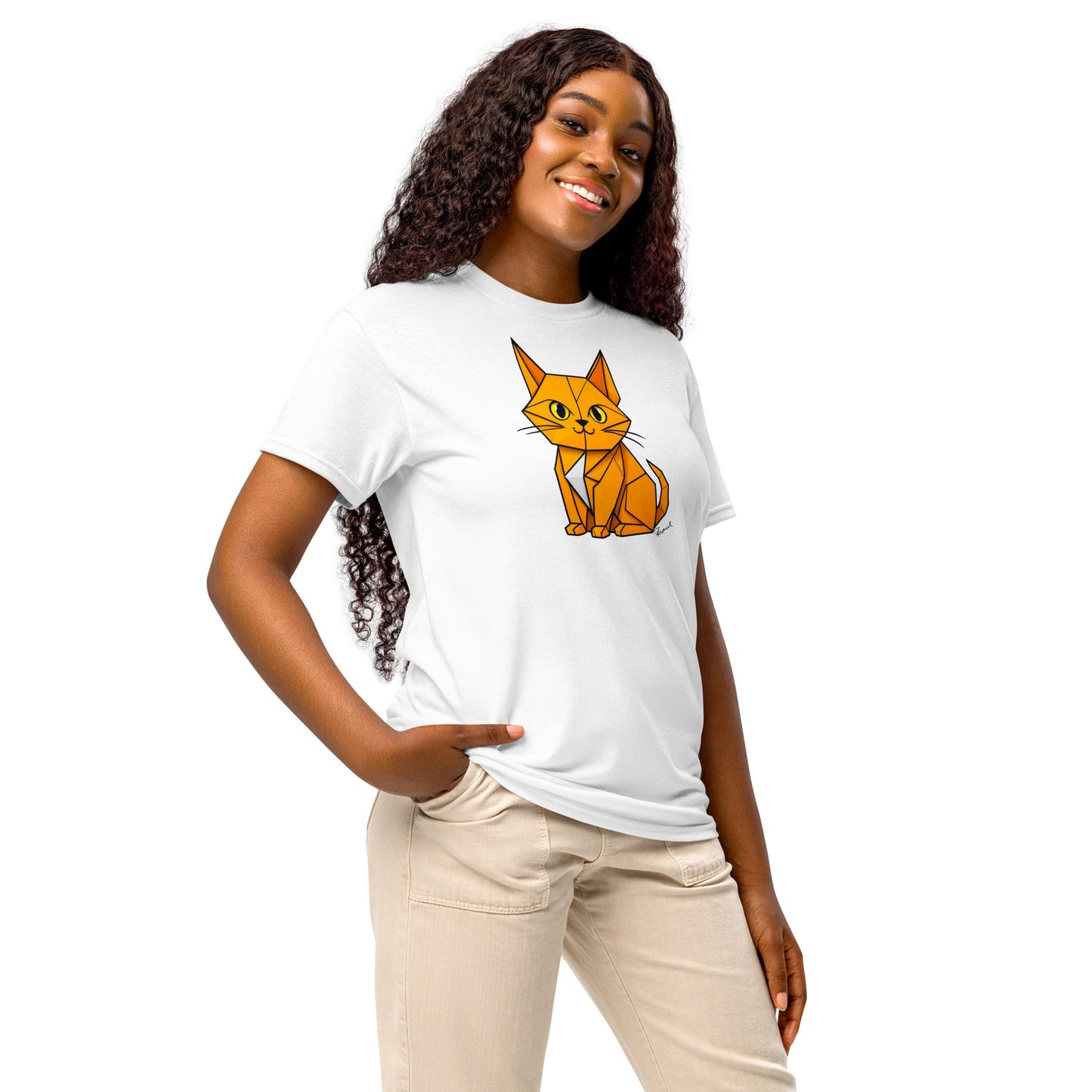 DryBlend® T-Shirt - Origami Die gelbe Katze