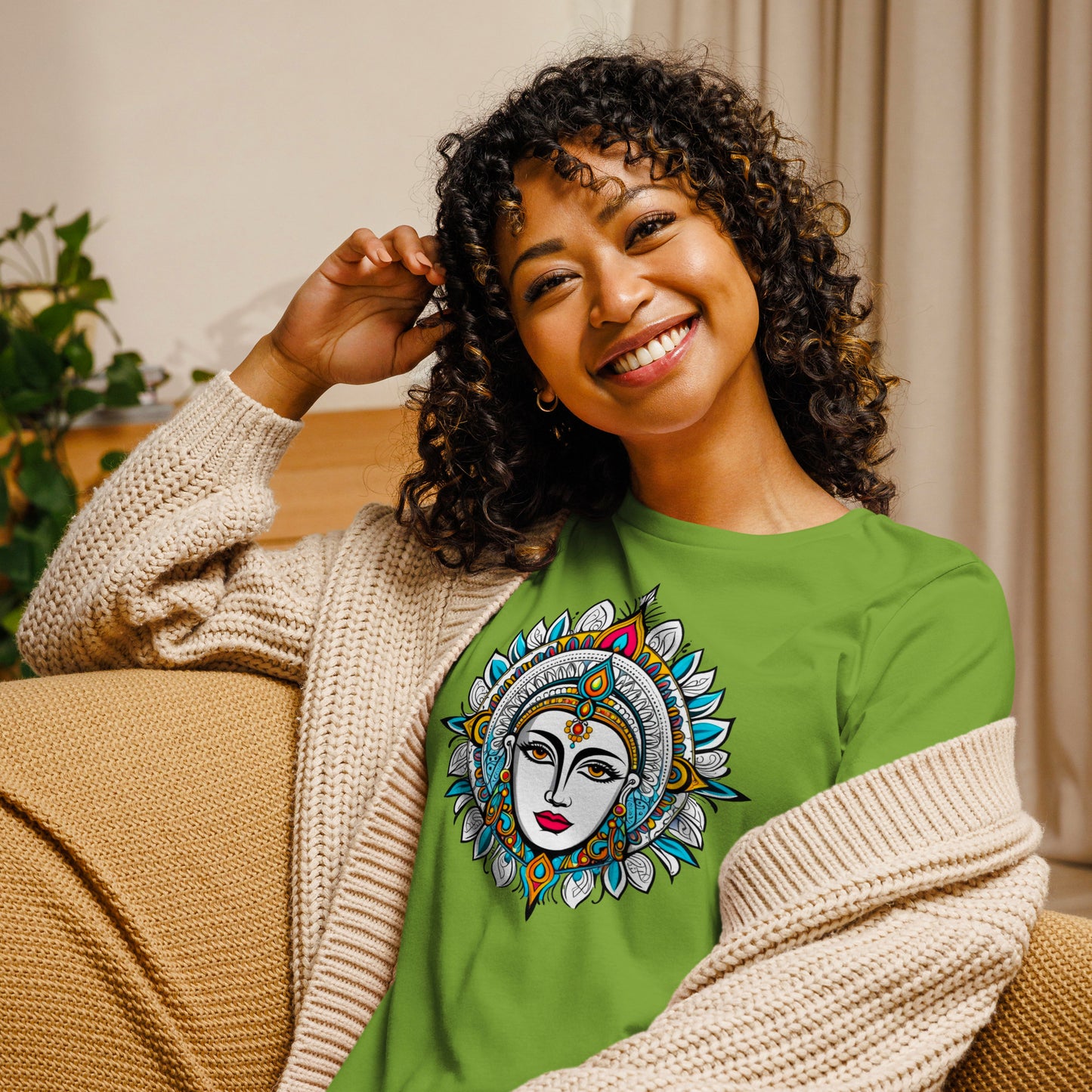 Lockeres Damen-T-Shirt - indische Figur