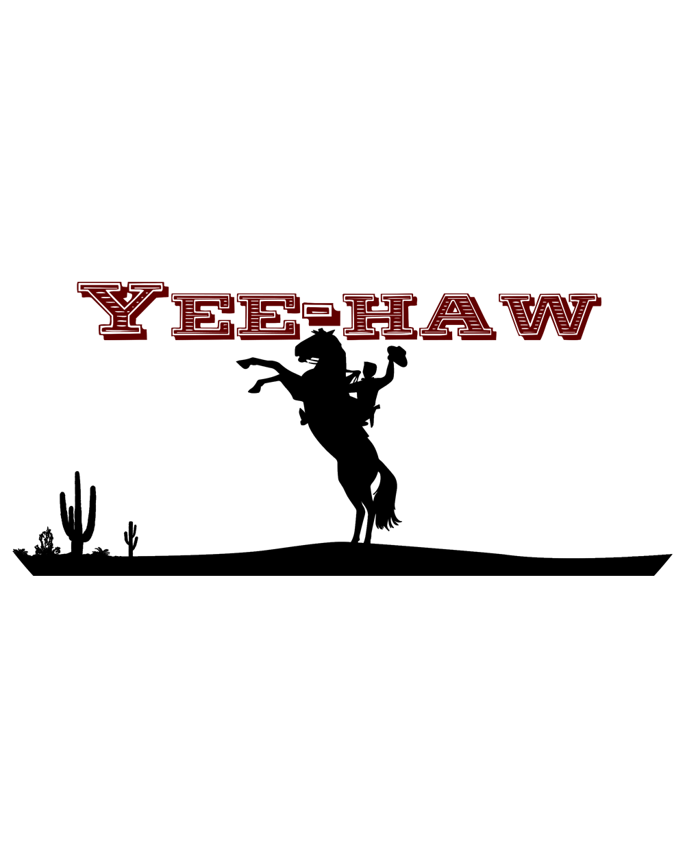 Weiße, glänzende Tasse - Yee-Haw