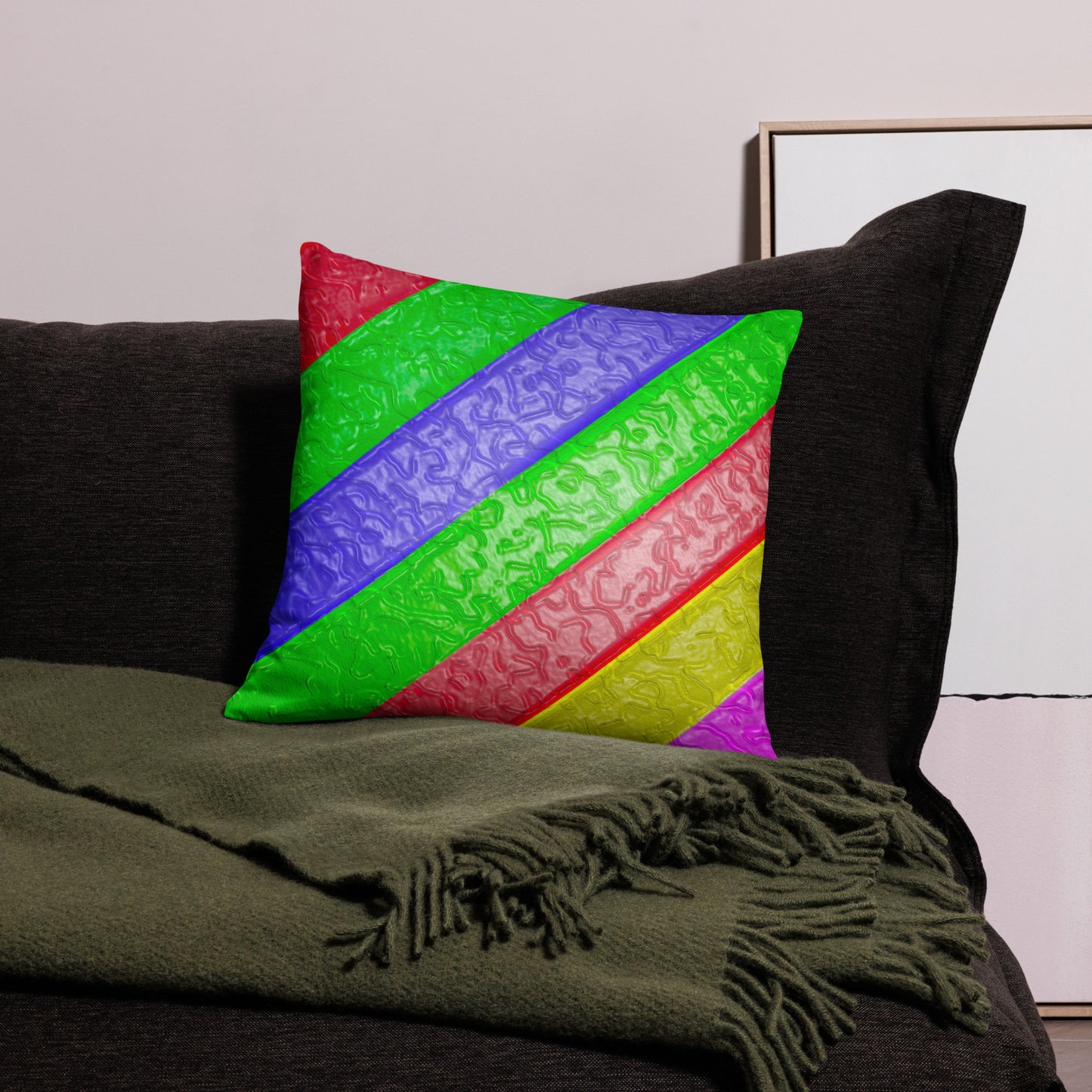 Kissen - bunte Streifen