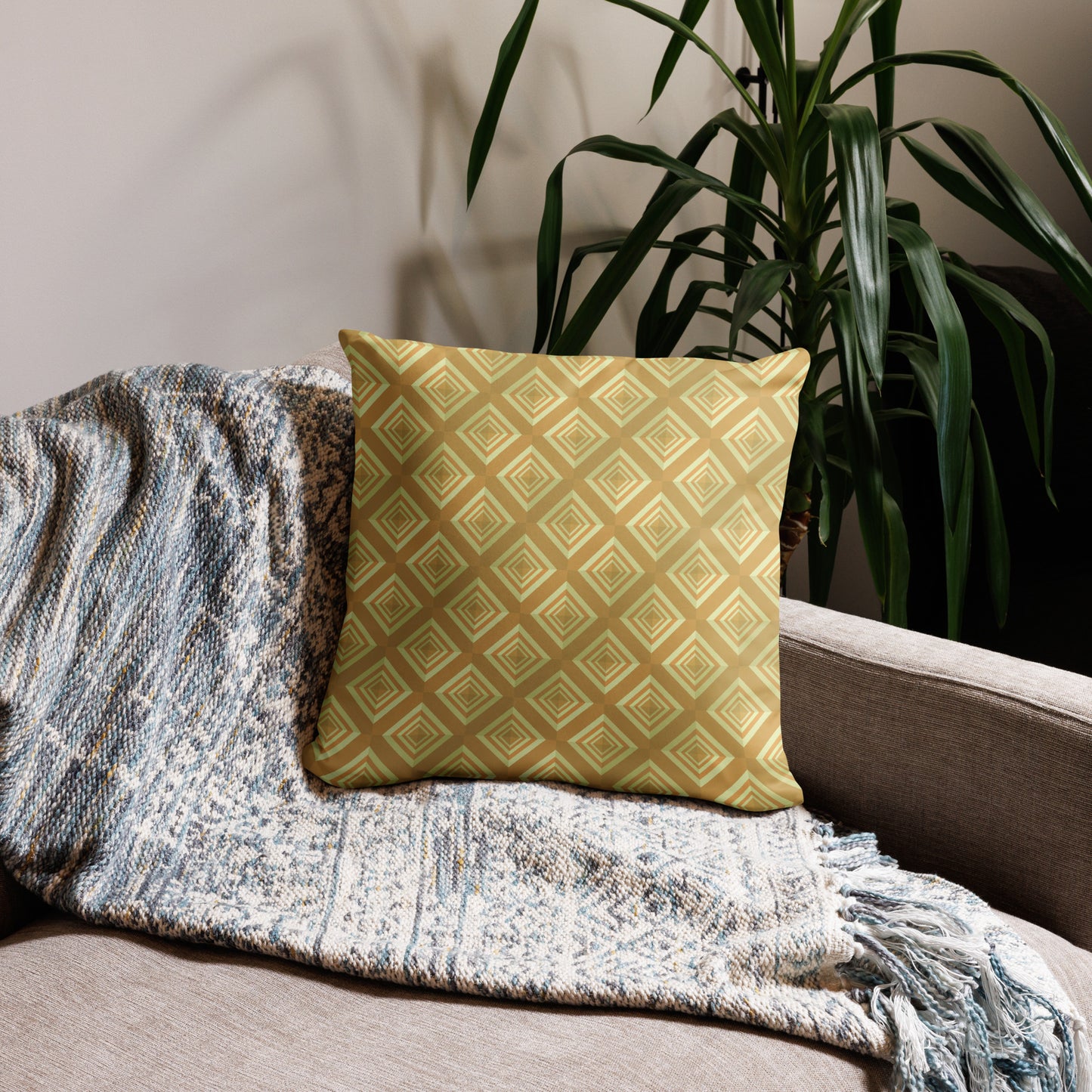 Basic-Kissen - Karo Beige