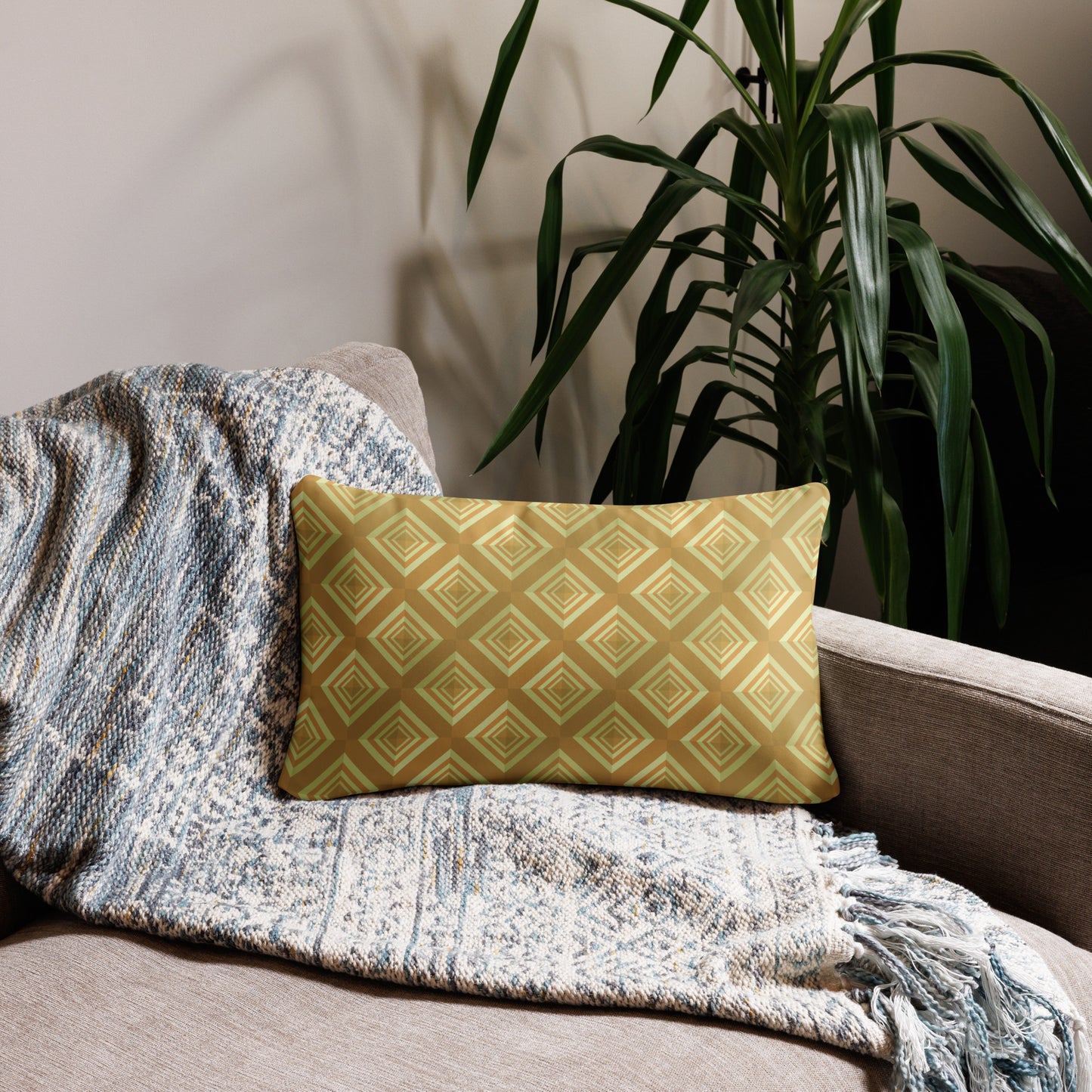 Basic-Kissen - Karo Beige