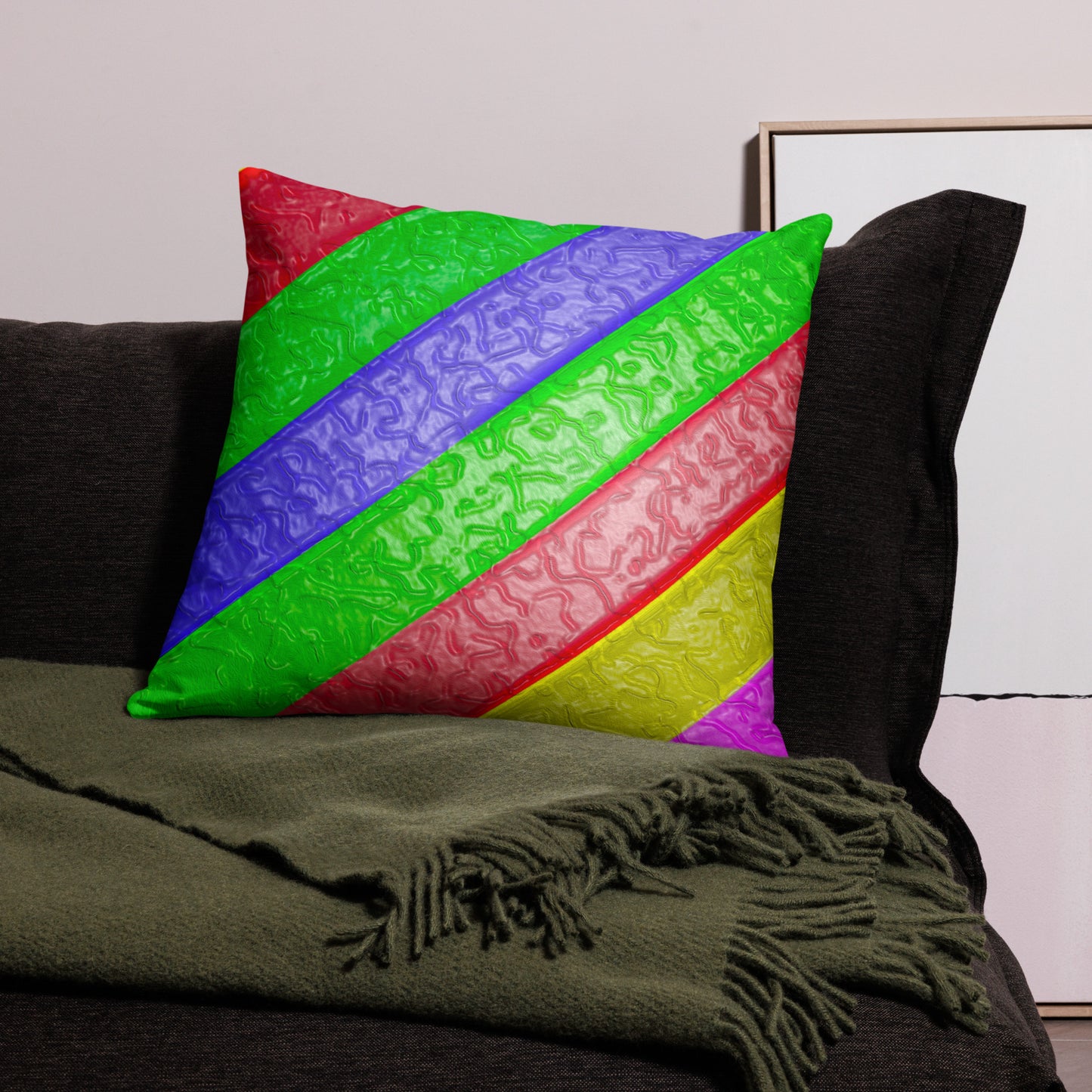 Kissen - bunte Streifen