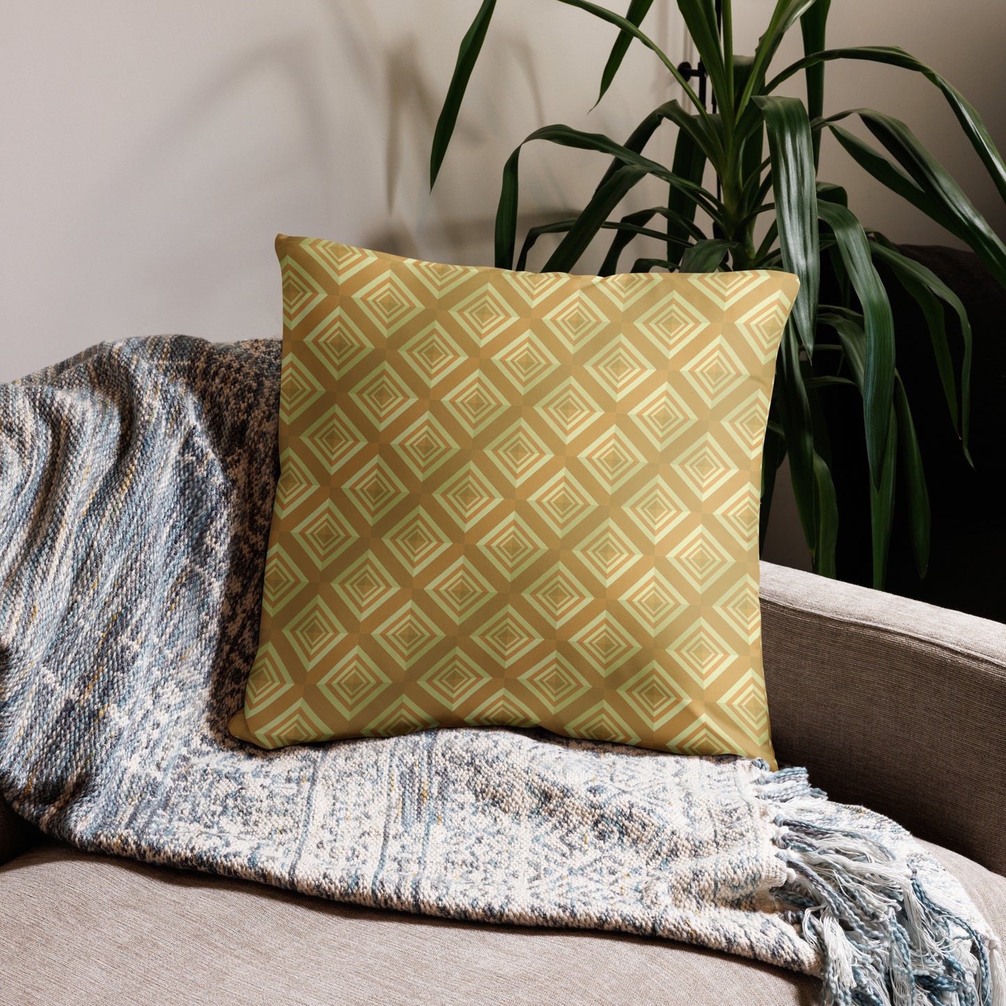 Basic-Kissen - Karo Beige