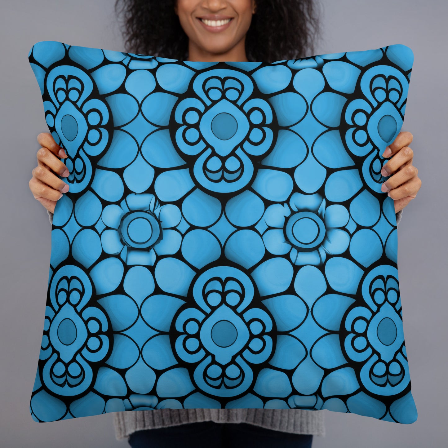 Kissen - Blume Blau