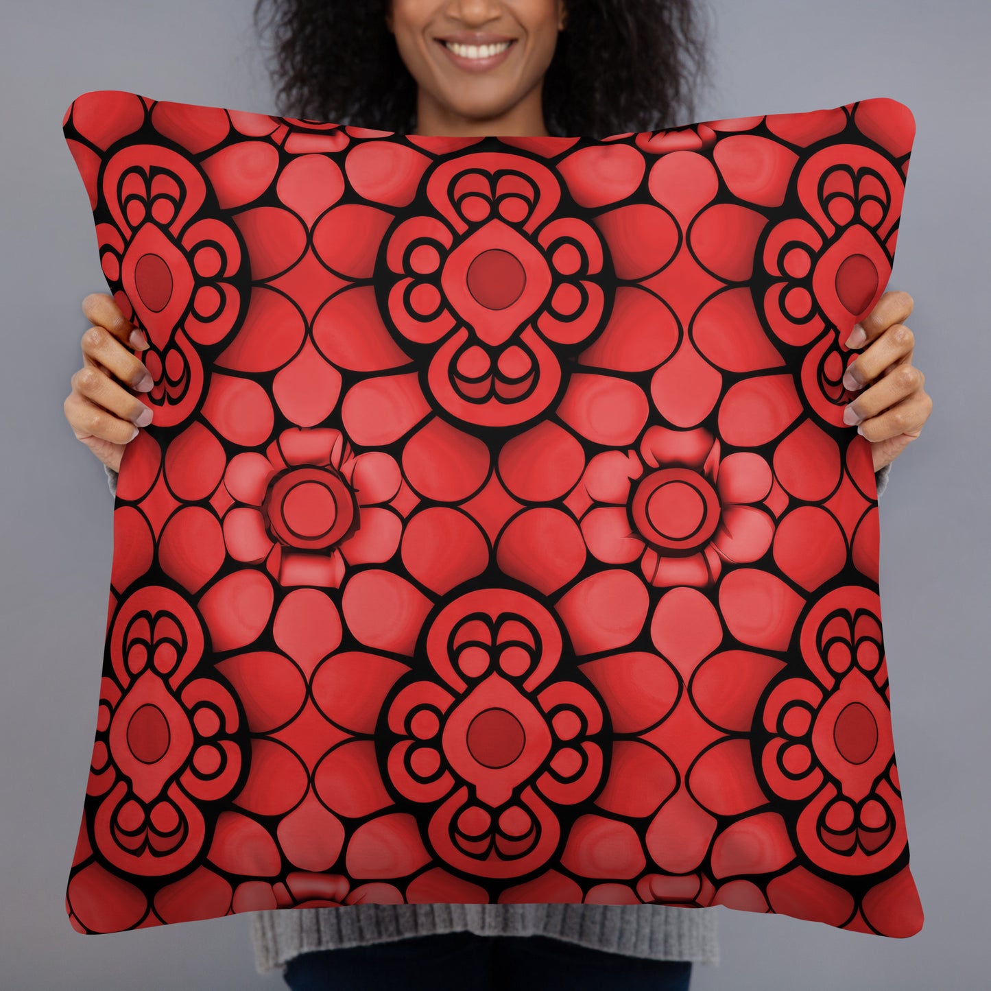 Kissen - Blume Rot