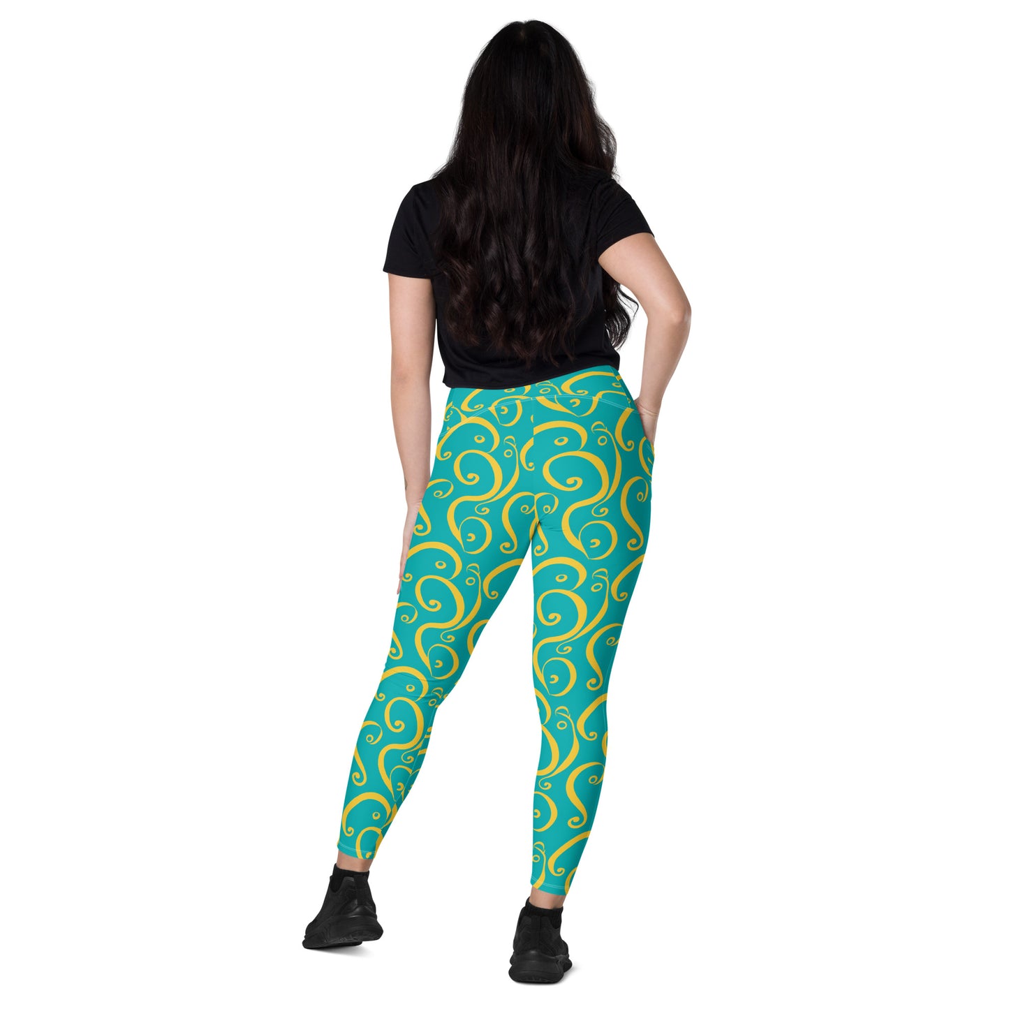 Leggings mit Taschen - Gelbe Welle