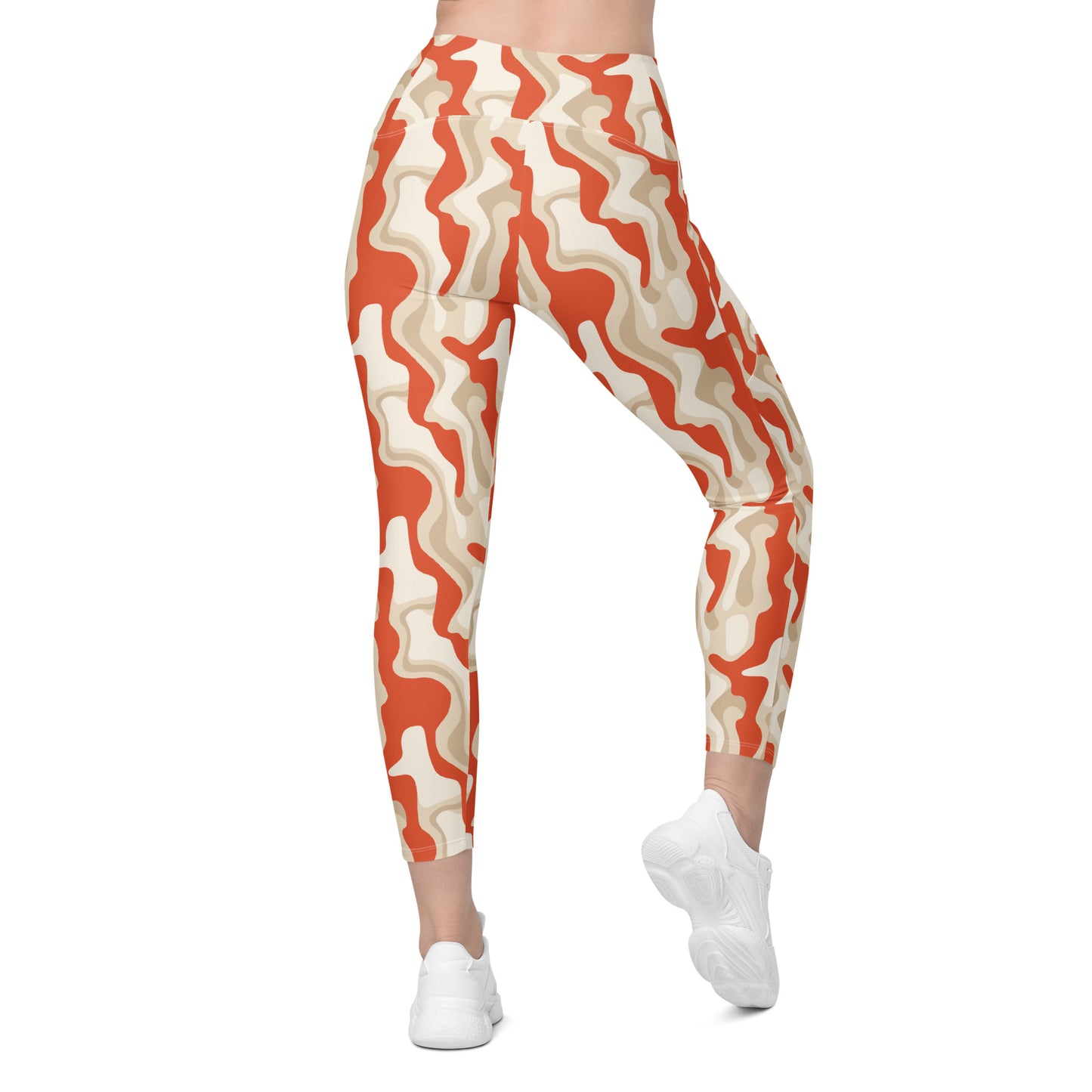 Leggings mit Taschen - Orange-Ocker