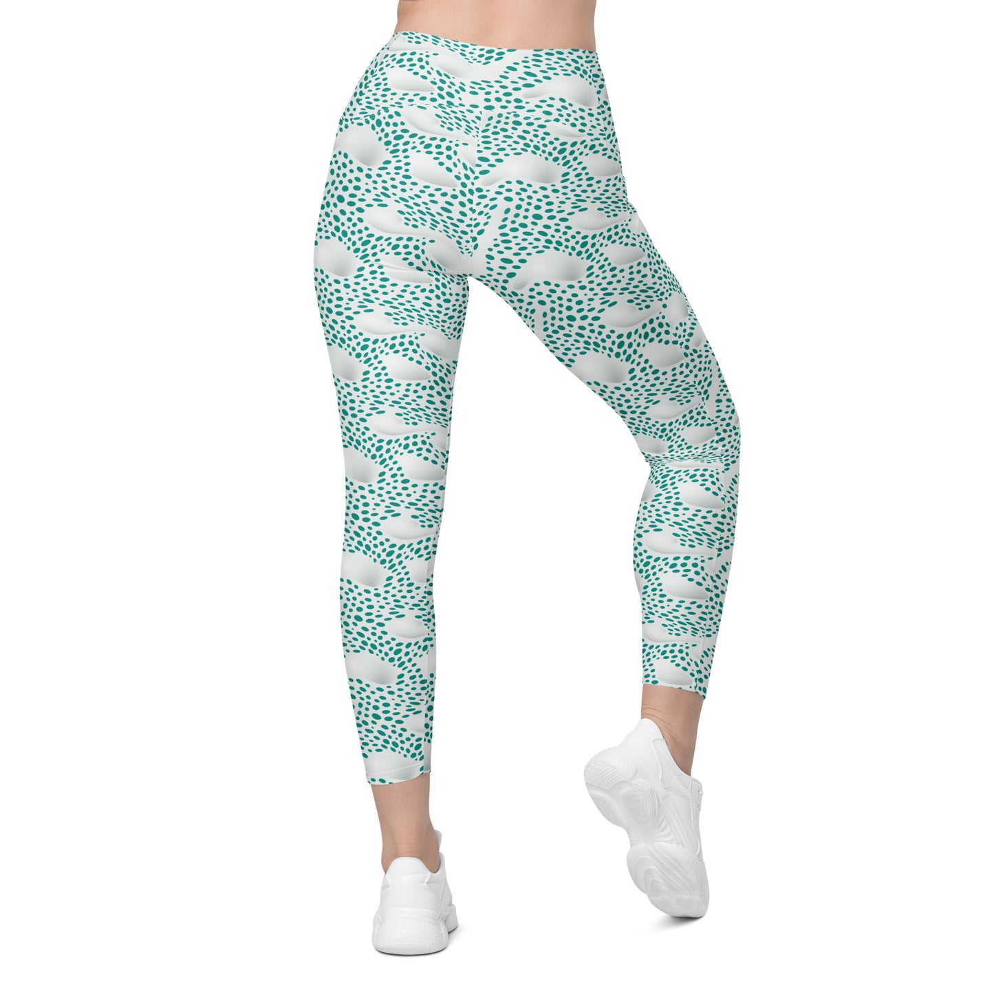 Leggings mit Taschen - Grüne Pünktchen