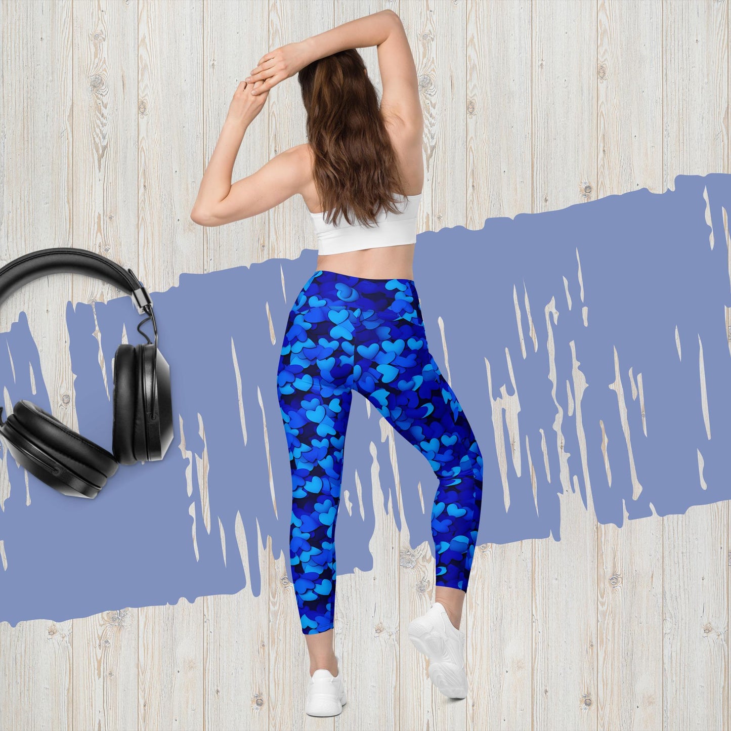 Leggings mit Taschen - DKblaue Herzen