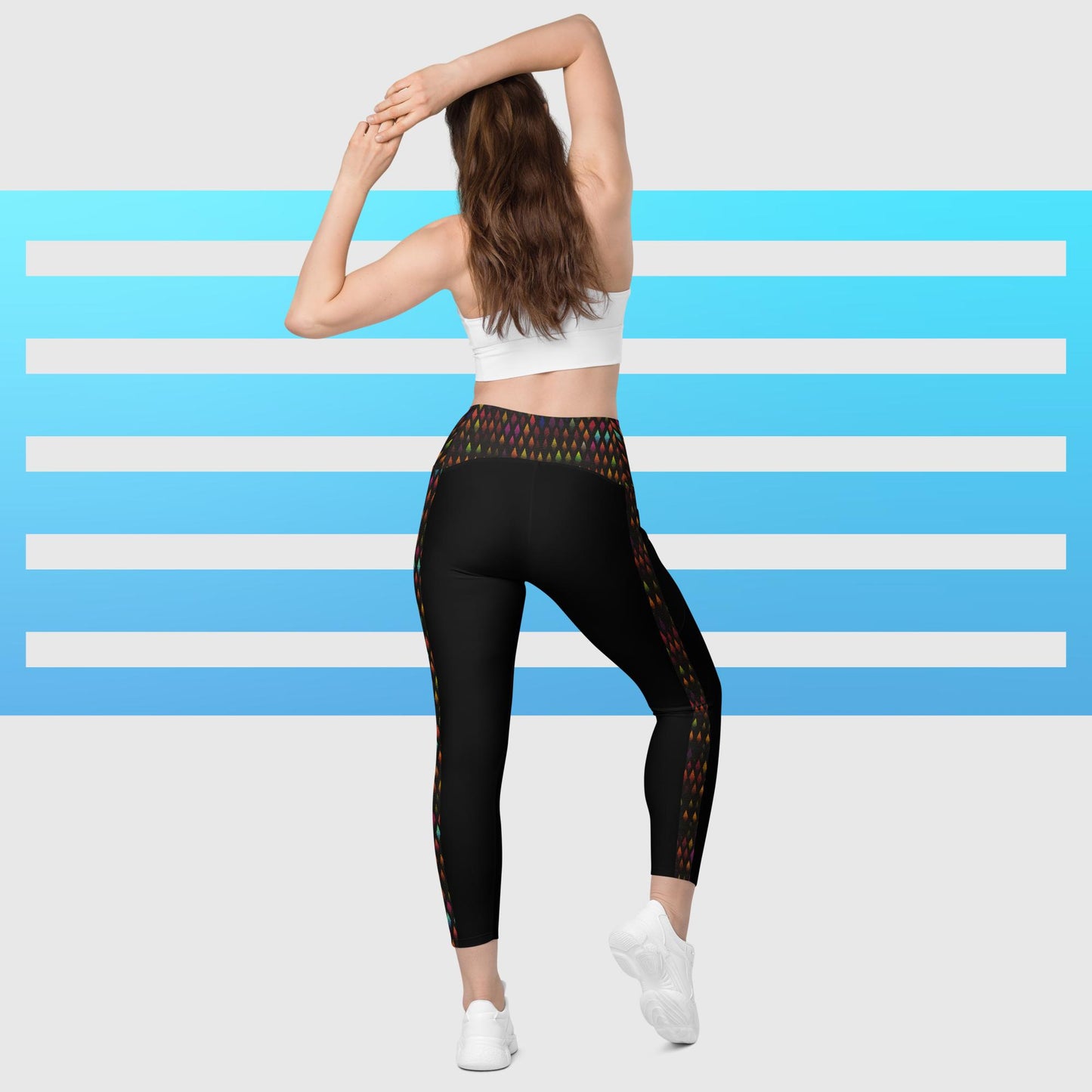 Leggings mit Taschen - Schwarz-Raute