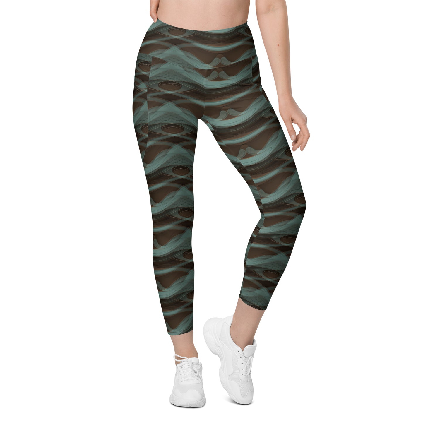 Leggings mit Taschen - Grüne Welle