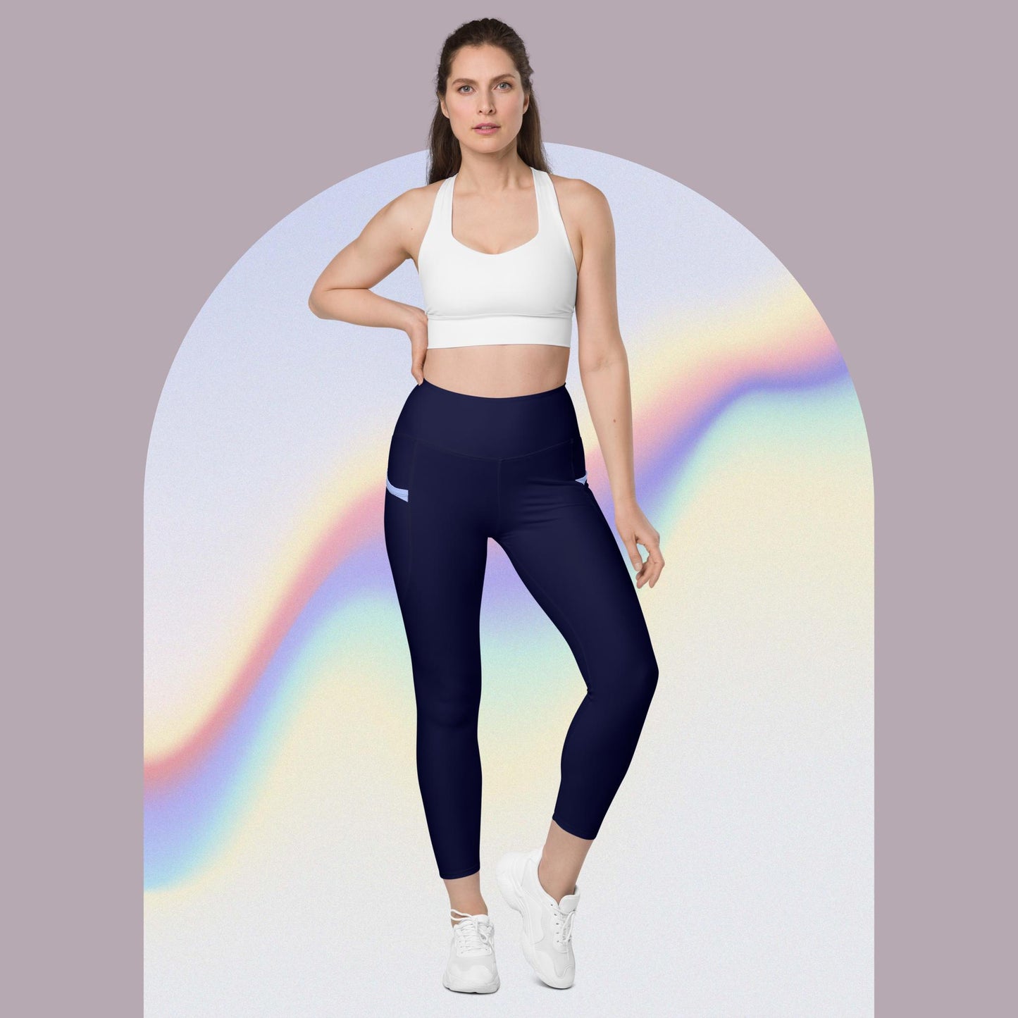Leggings mit Taschen - DKL-Blau HB-Streif