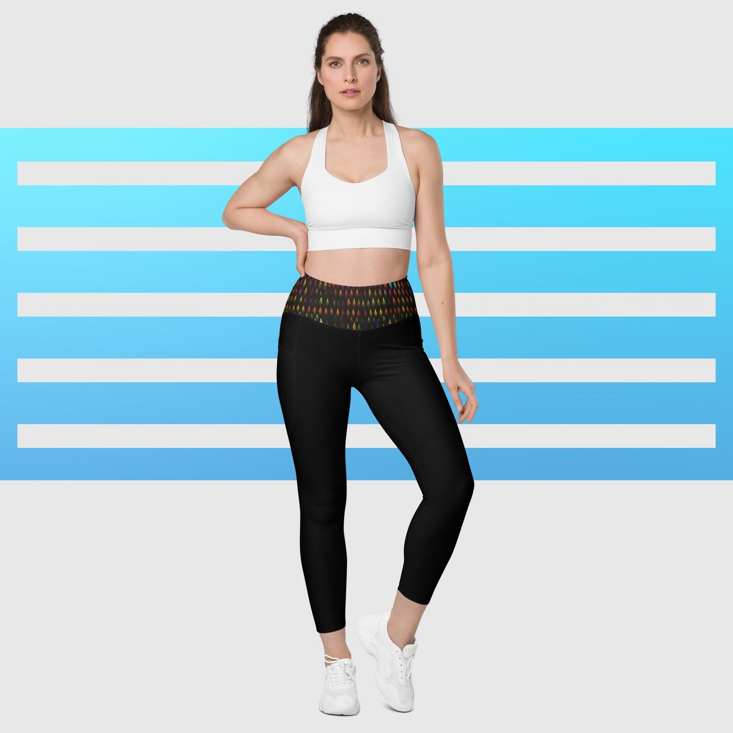 Leggings mit Taschen - Schwarz-Raute