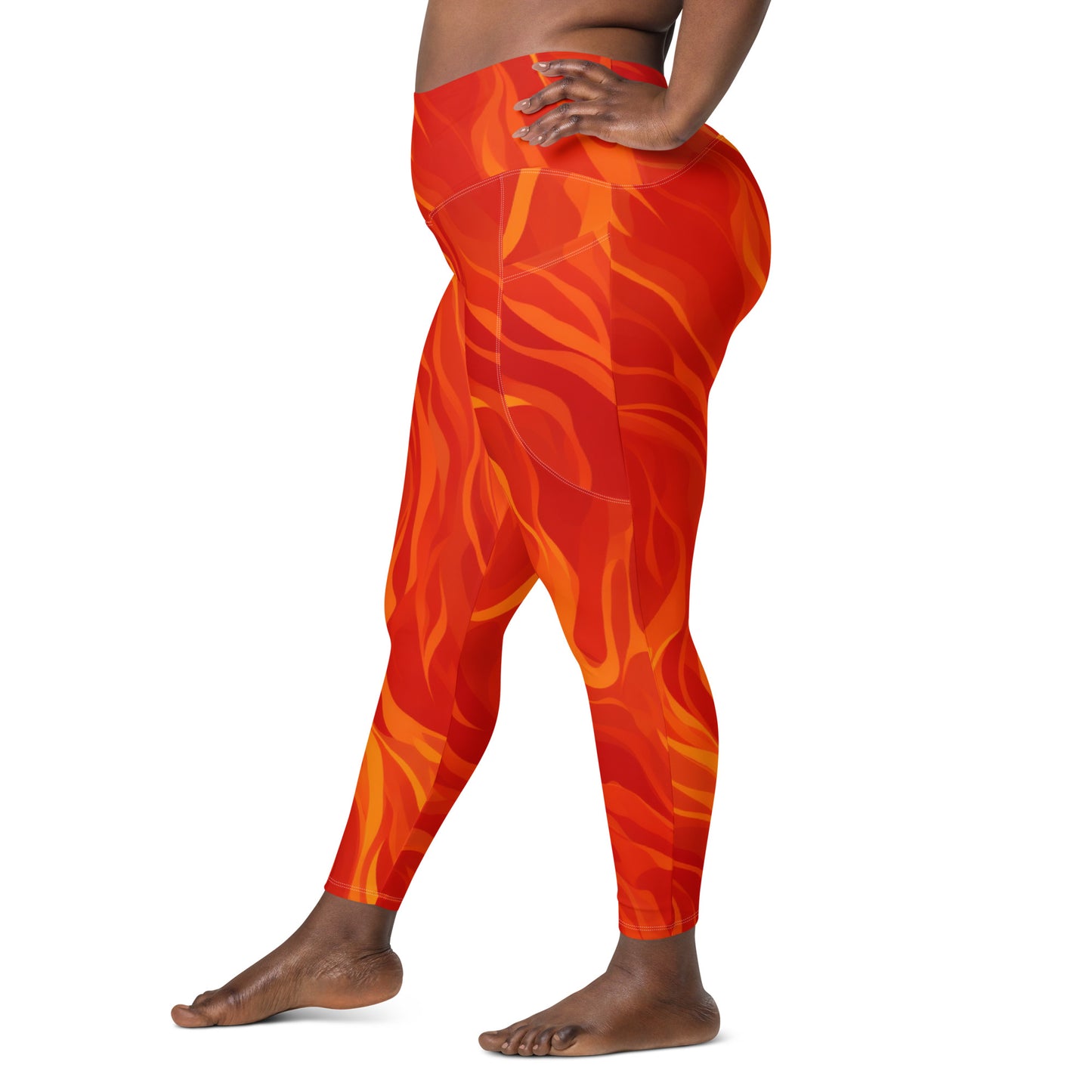 Leggings mit Taschen - Red Fire