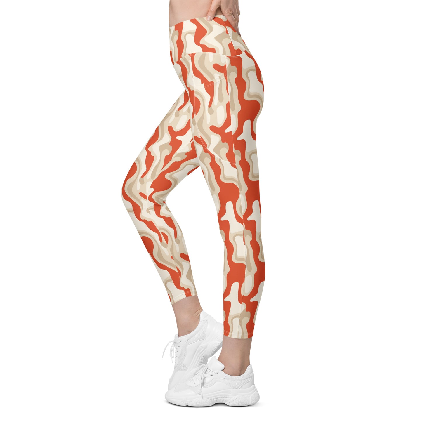 Leggings mit Taschen - Orange-Ocker