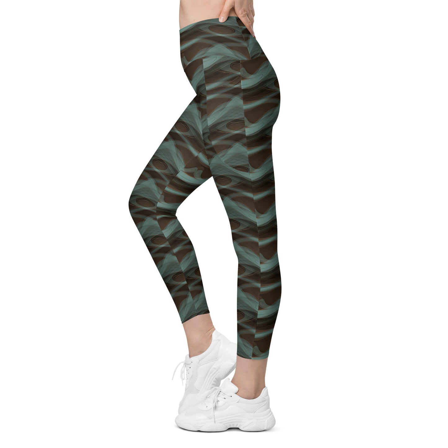 Leggings mit Taschen - Grüne Welle