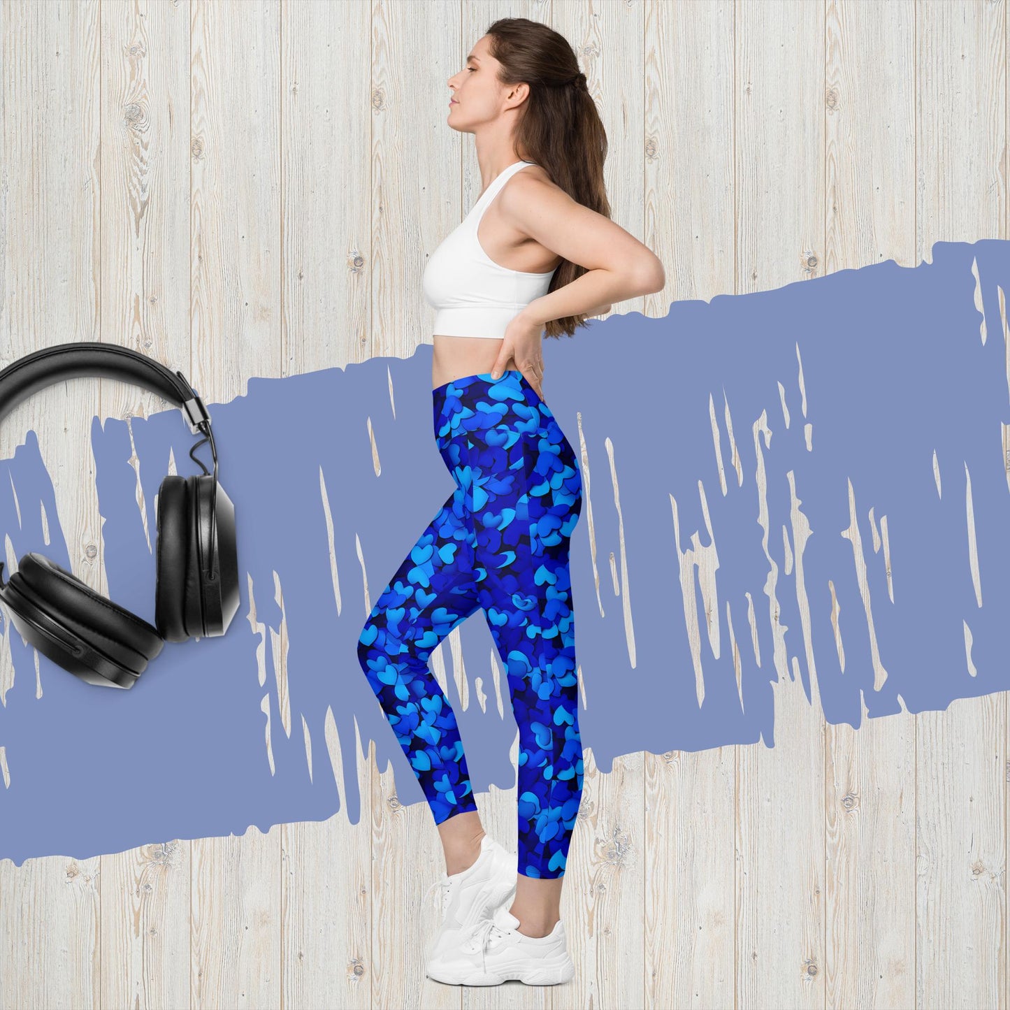 Leggings mit Taschen - DKblaue Herzen