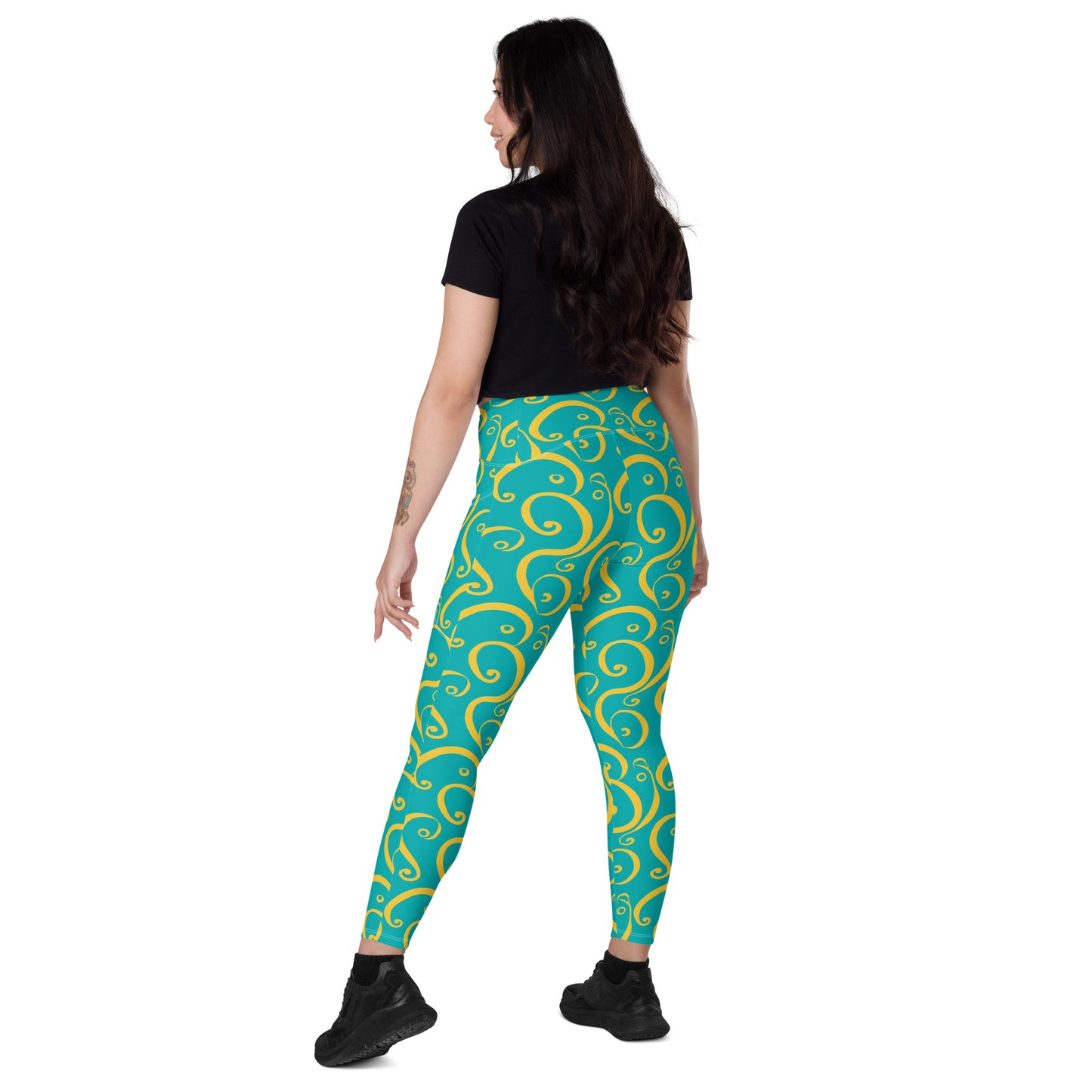 Leggings mit Taschen - Gelbe Welle