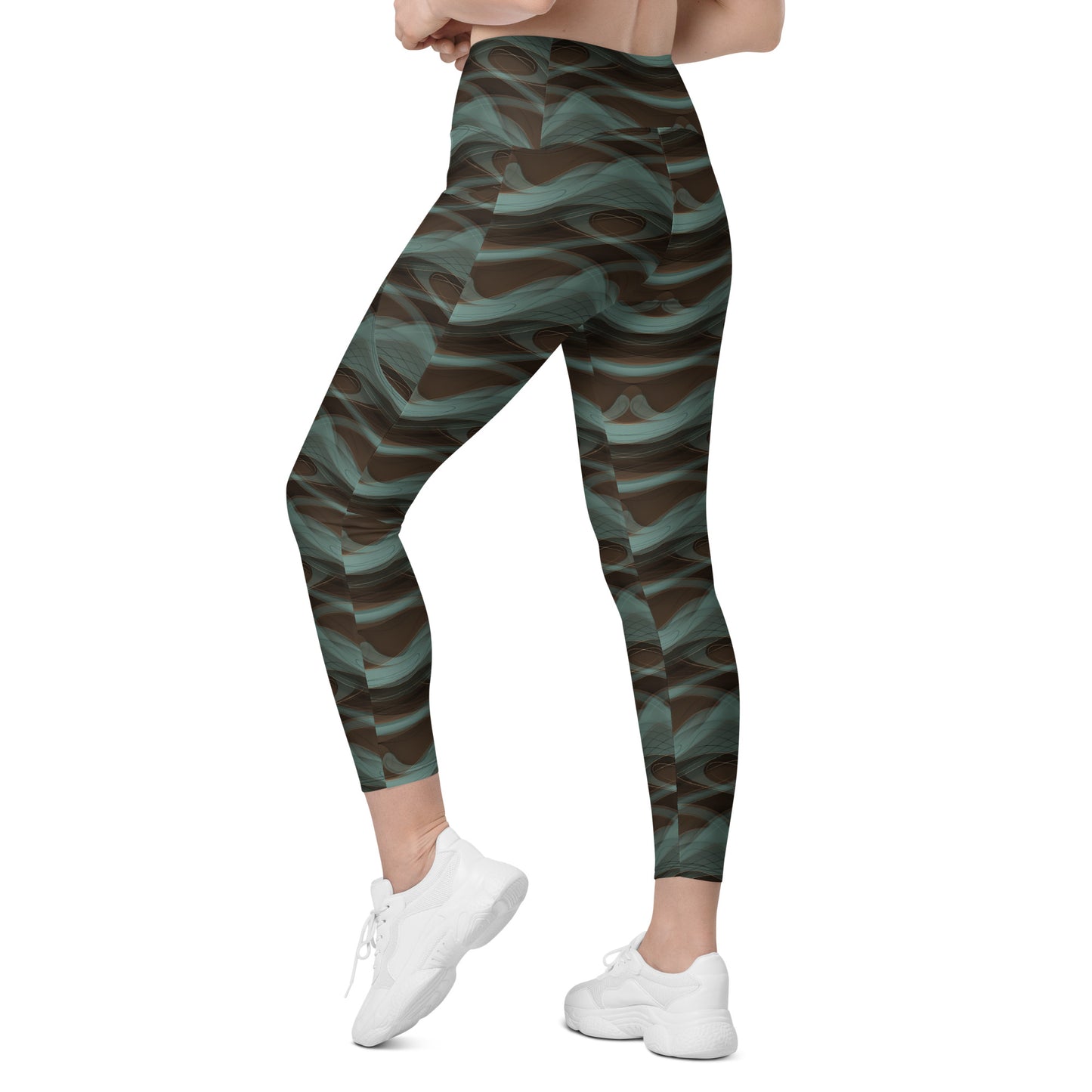Leggings mit Taschen - Grüne Welle
