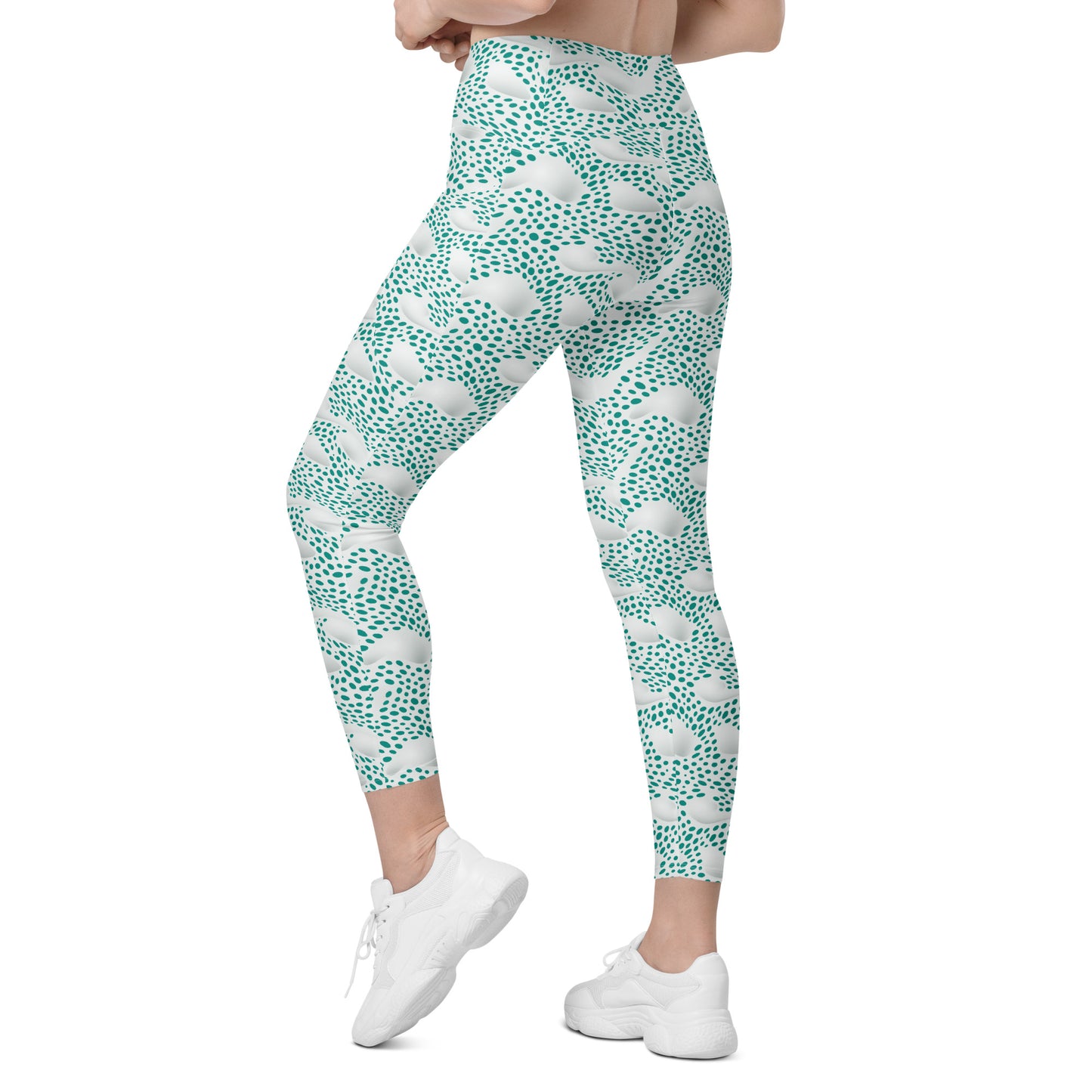 Leggings mit Taschen - Grüne Pünktchen