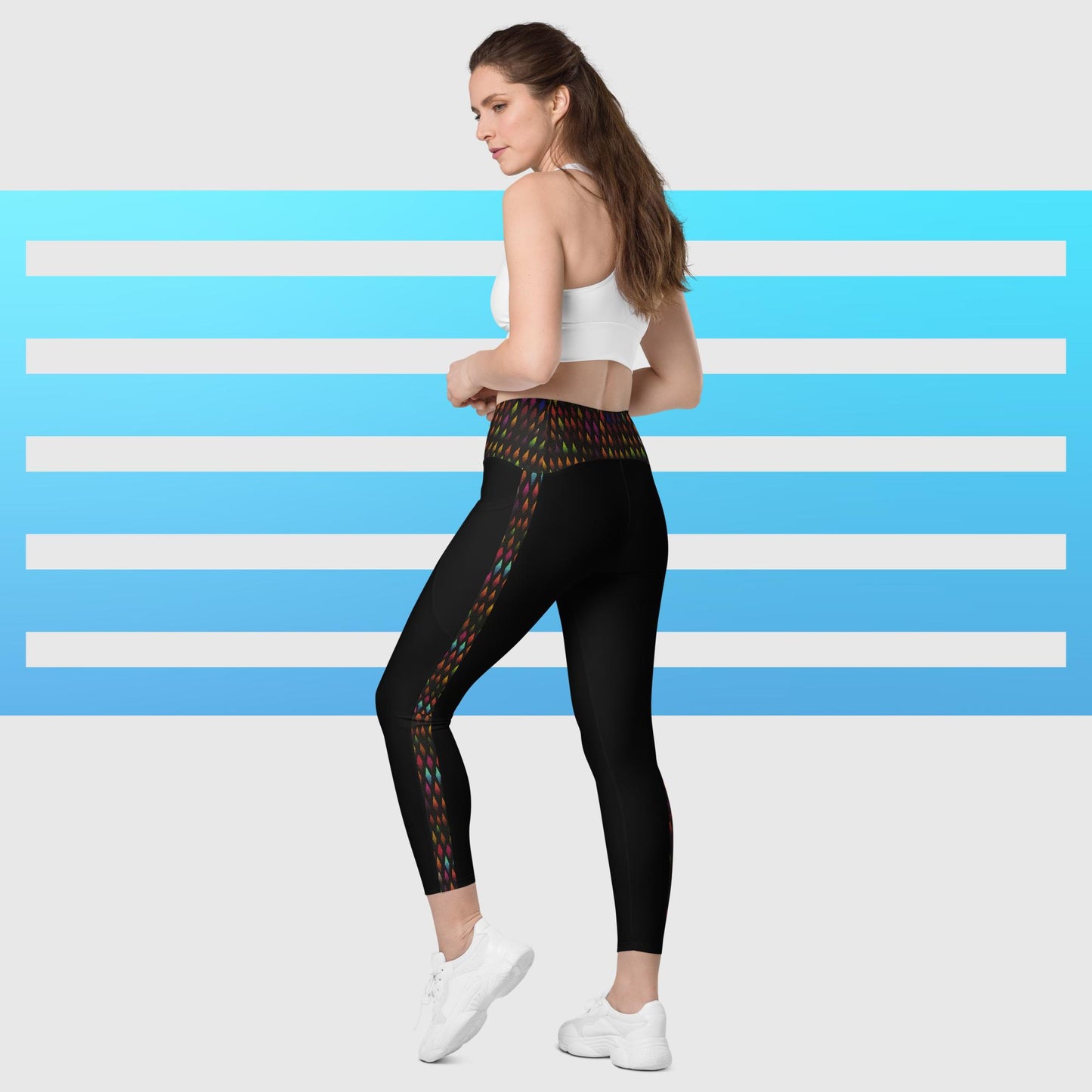 Leggings mit Taschen - Schwarz-Raute