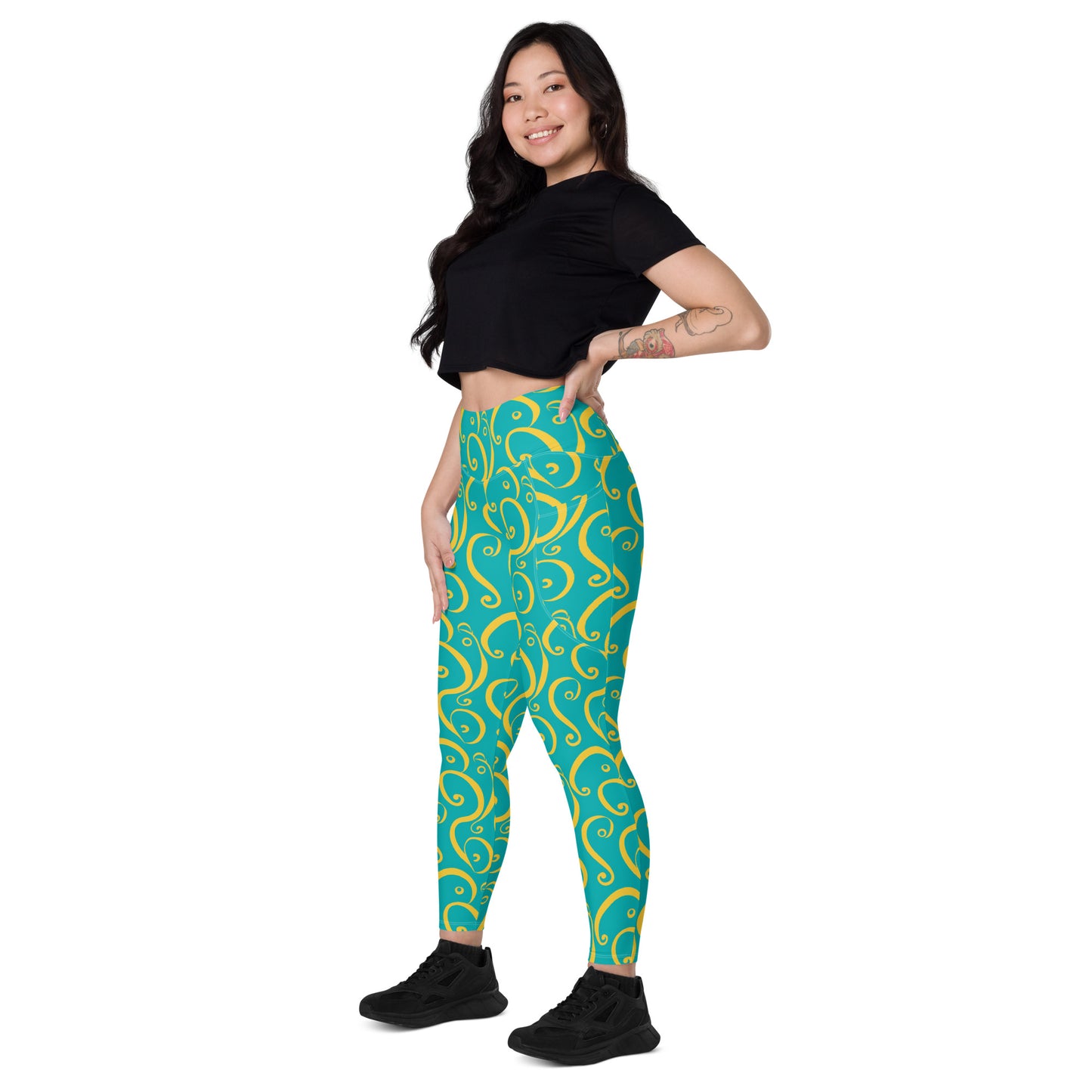 Leggings mit Taschen - Gelbe Welle